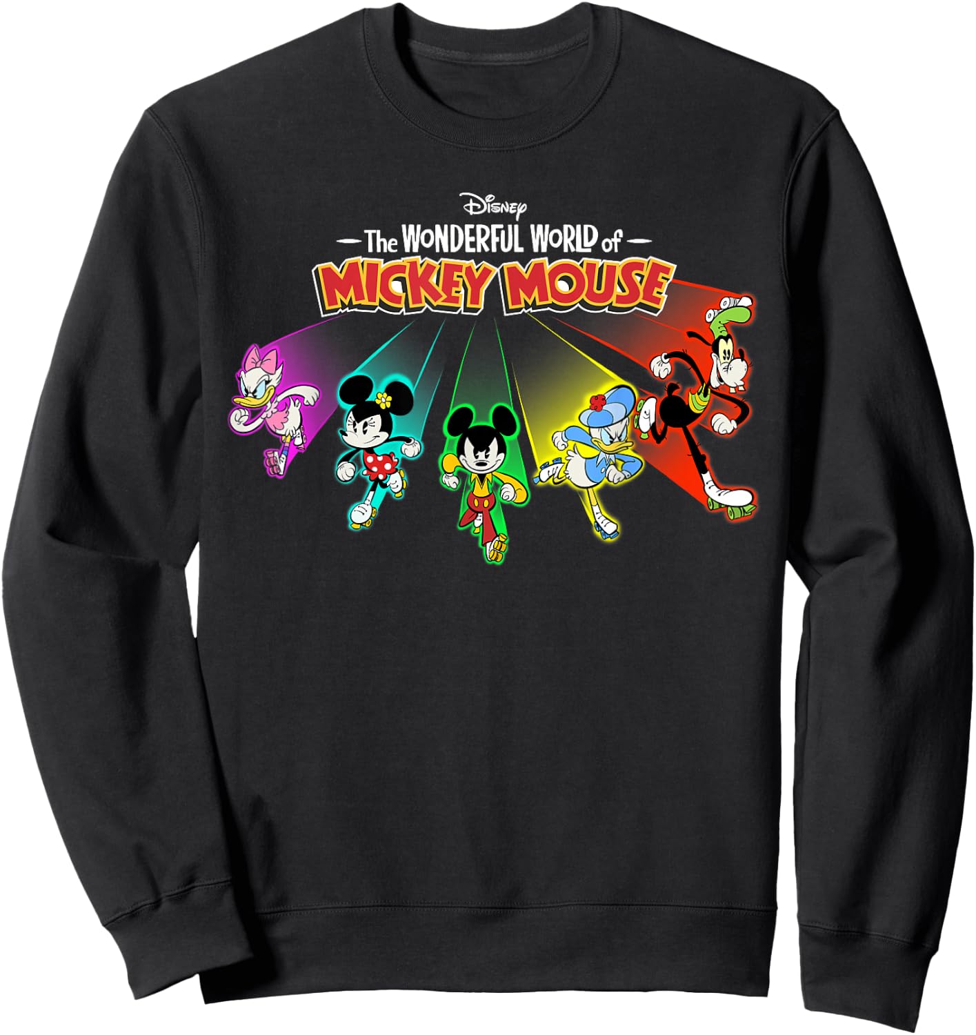 Disney The Wonderful World of Mickey Mouse Roller Skating Sweatshirt - Sweatshirt | Black