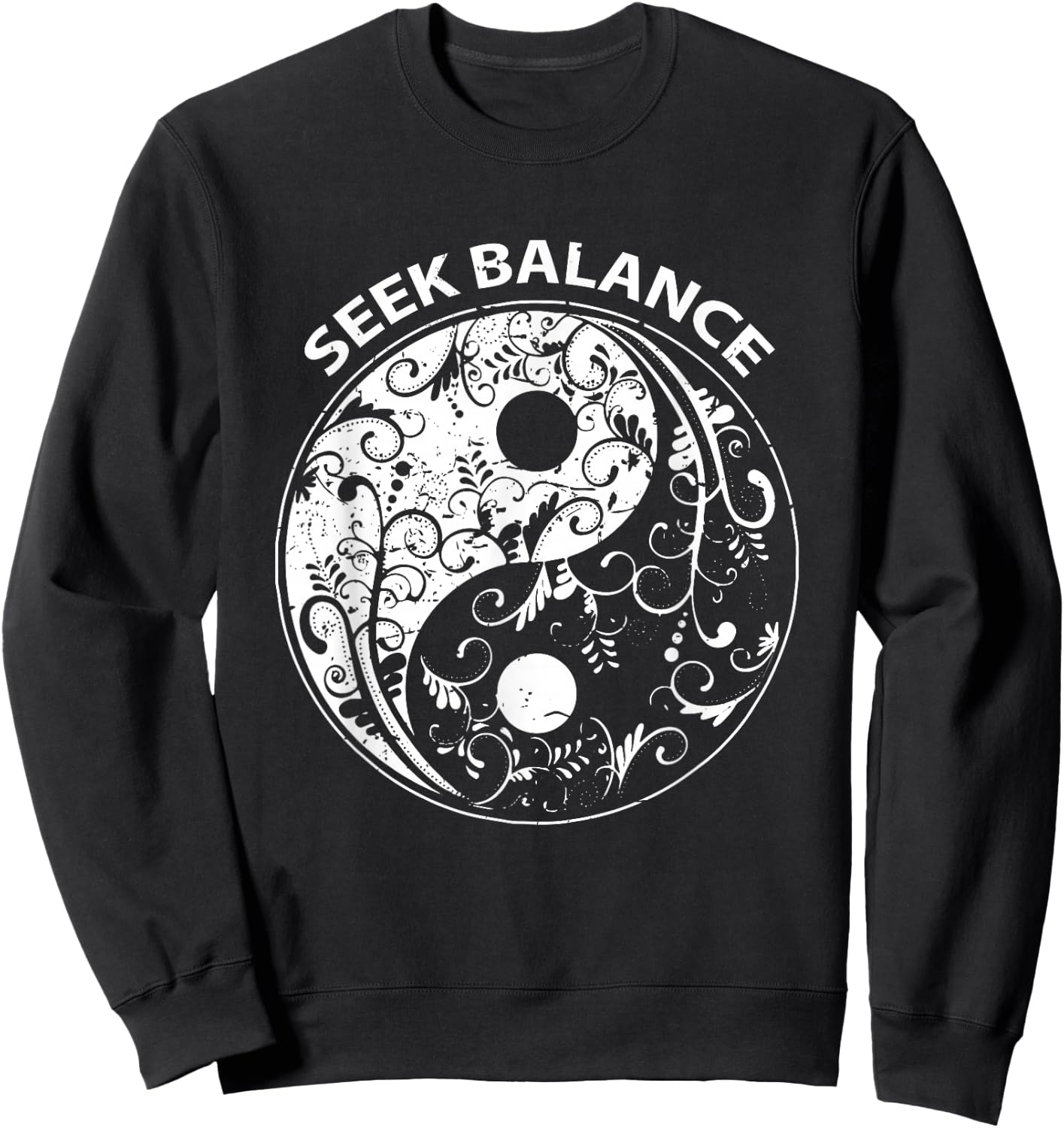 Yin Yang Spirit Mandala Native American Shamanic Sweatshirt - Sweatshirt | Black