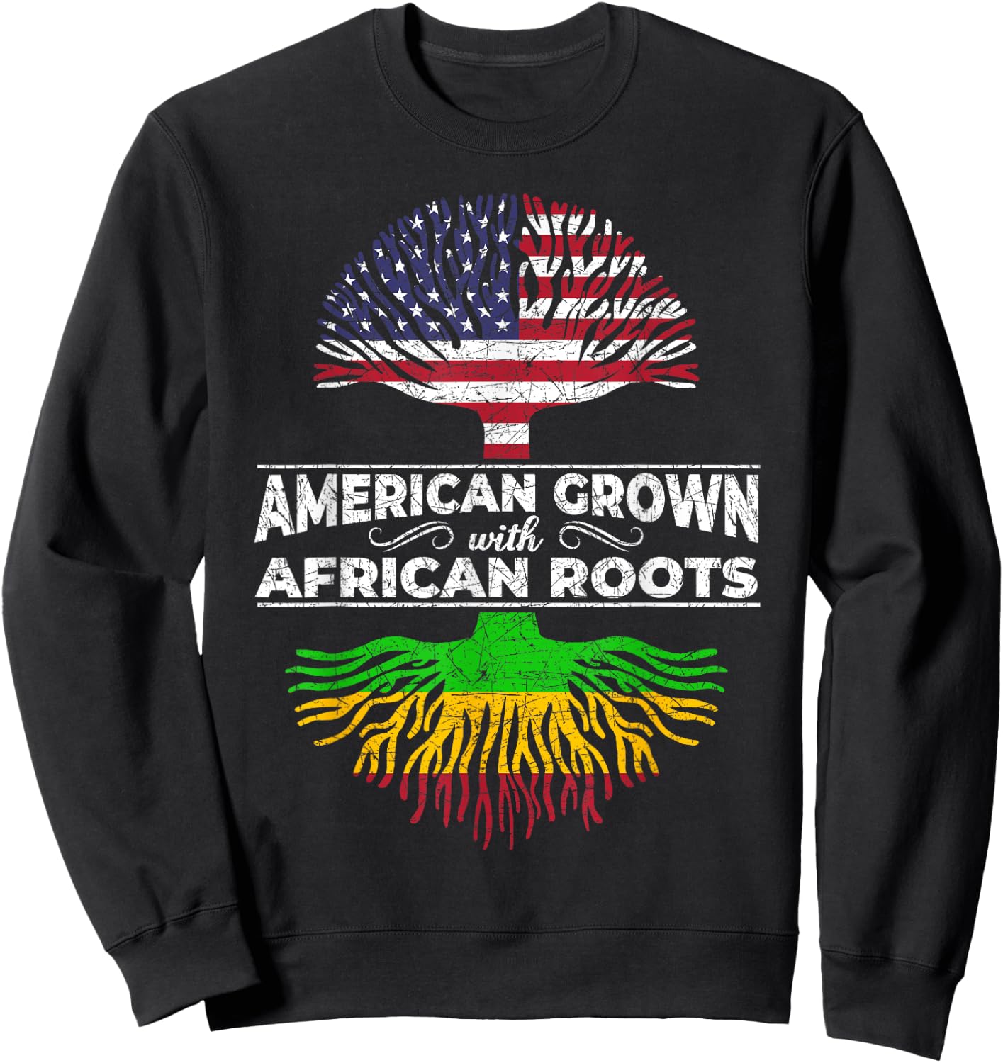 US Flag Pride African American Heritage Black History Month Sweatshirt - Sweatshirt | Black