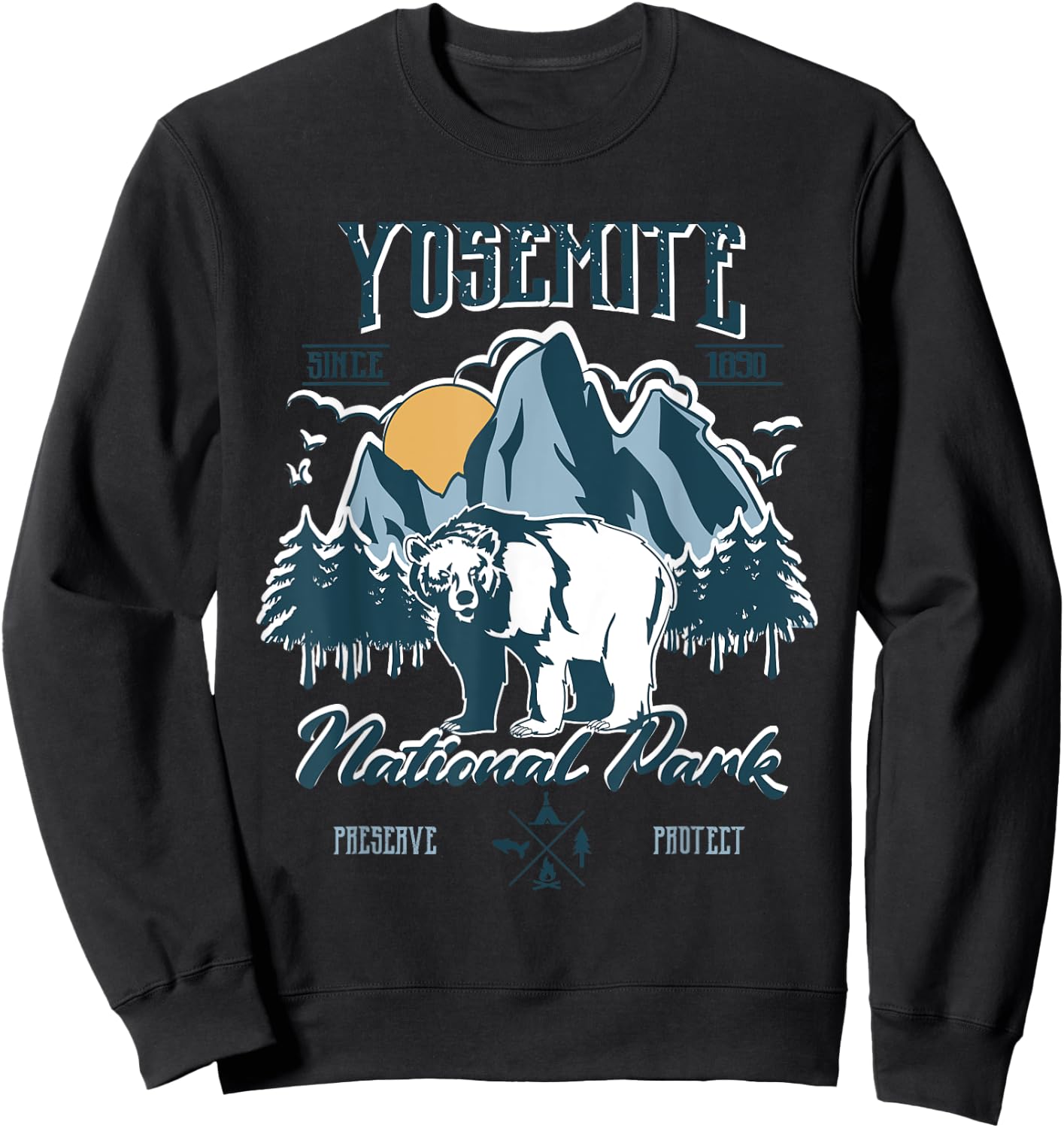 California National Park Yosemite National Park Sweatshirt - Sweatshirt | Black
