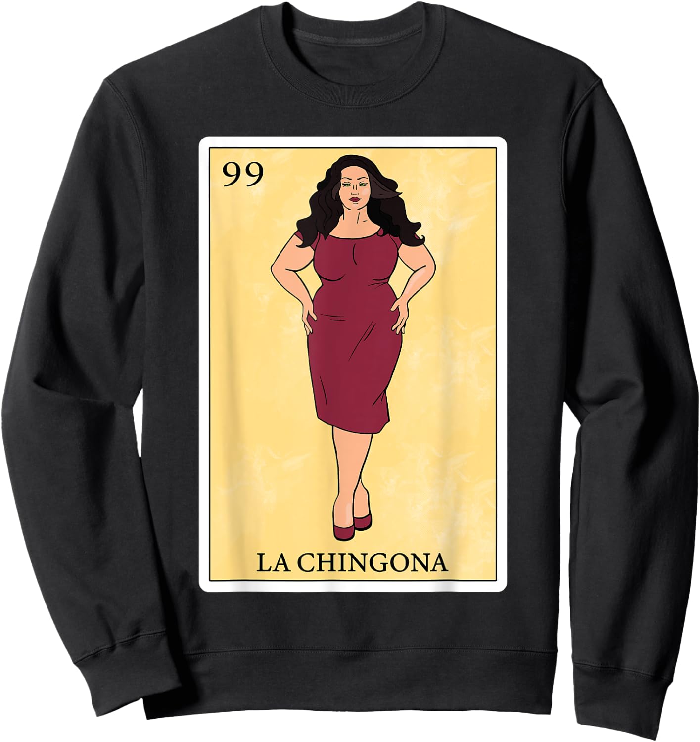 Hispanas Women Funny Spanish-Mexican Bingo - La Chingona Sweatshirt - Sweatshirt | Black