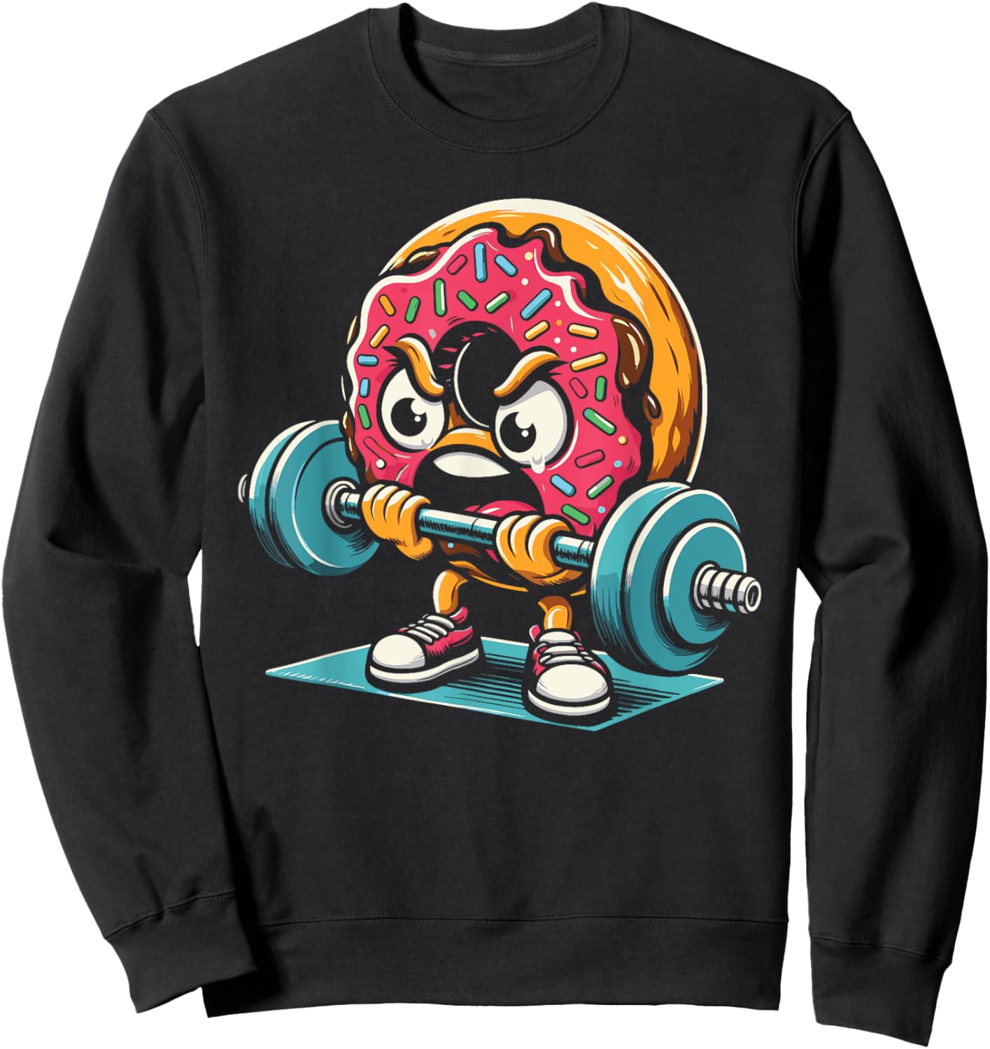 Donut Lifting Weights Funny Gym Workout Weightlifting Sweatshirt - Sweatshirt | Black