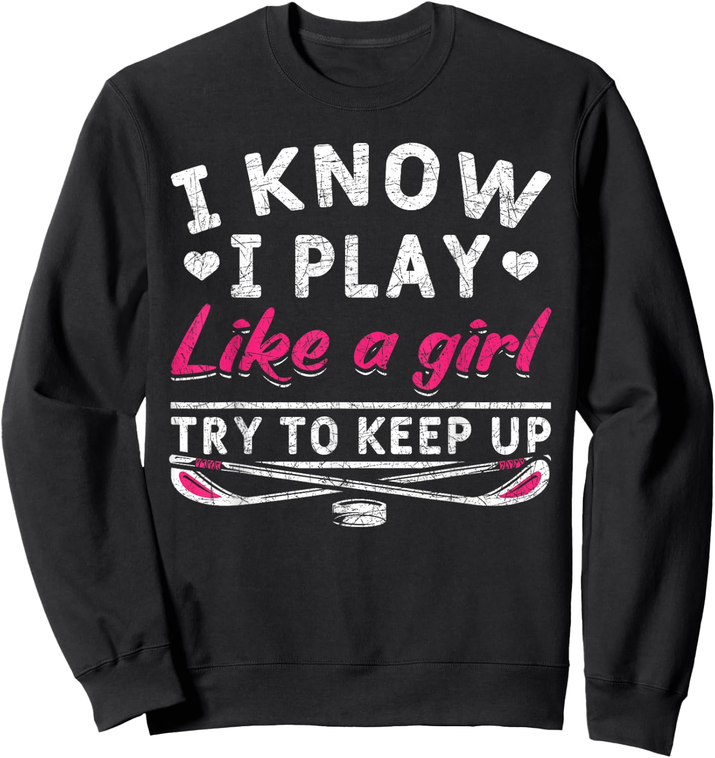 Hockey Player Women Girls Kids Gift Funny Ice Hockey Sweatshirt - Sweatshirt | Black