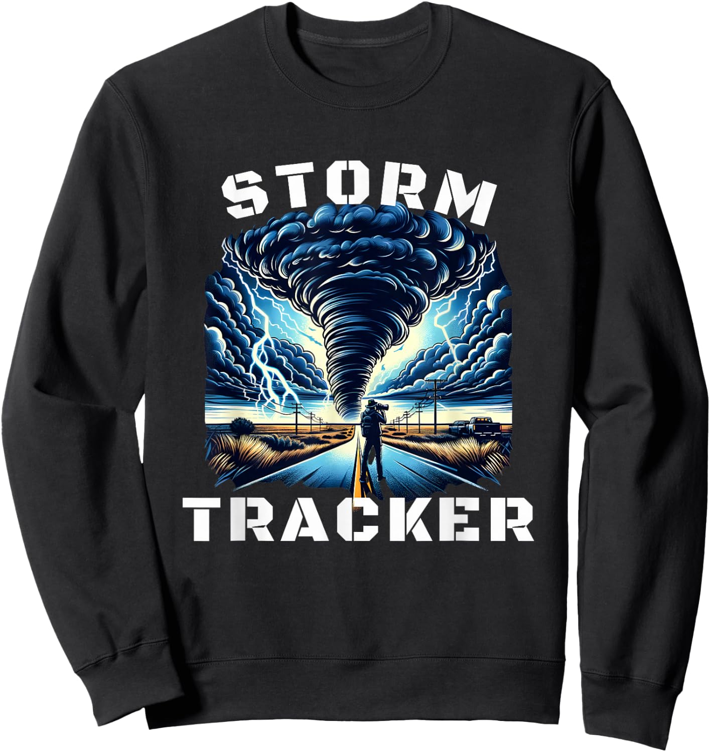 Tornado Hunter Meteorology Enthusiast Storm Tracker Sweatshirt - Sweatshirt | Black