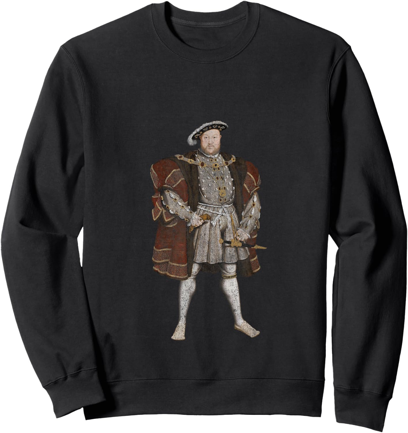 King Henry VIII Classic Portrait (Vintage Distressed Look) Sweatshirt - Sweatshirt | Black