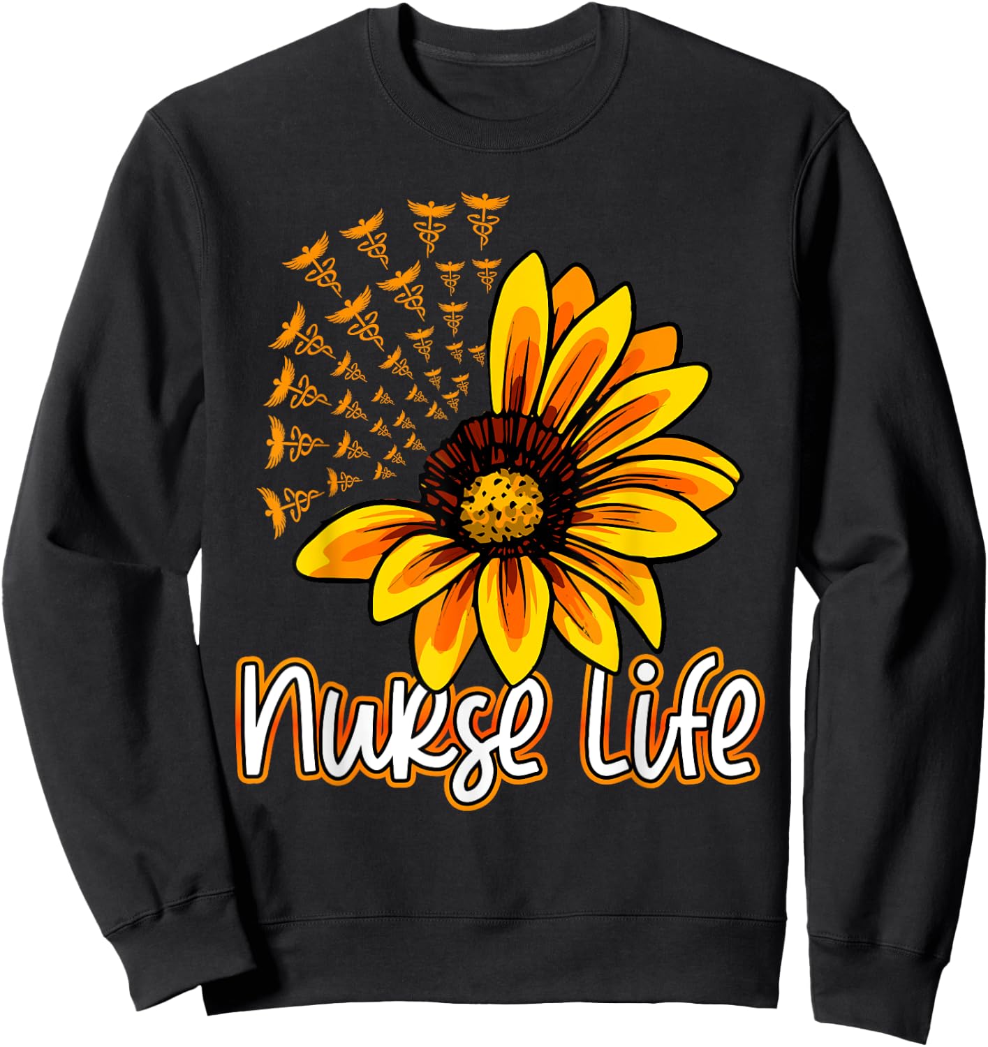 Nurse Life Outfit Nurse Logo Nursing Clinical RN LPN Sweatshirt - Sweatshirt | Black