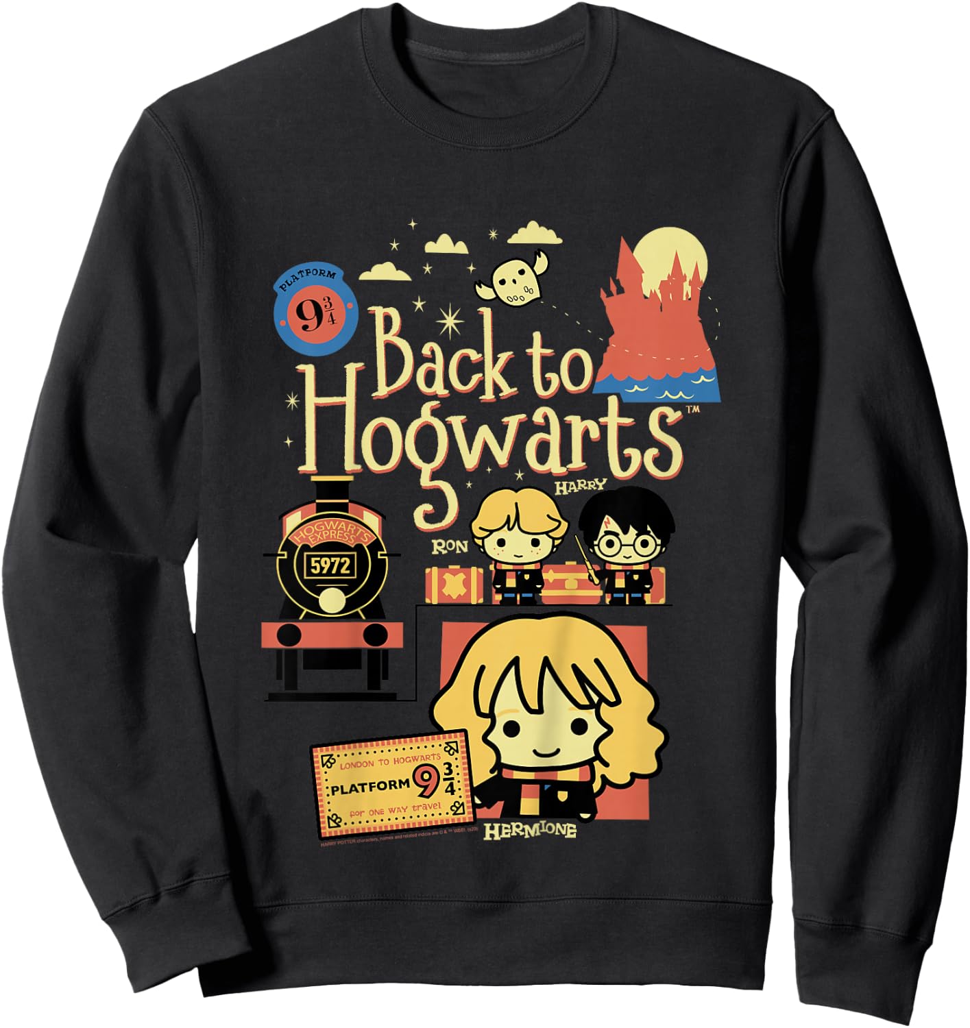 Kids Harry Potter Chibi Back to Hogwarts Sweatshirt - Sweatshirt | Black