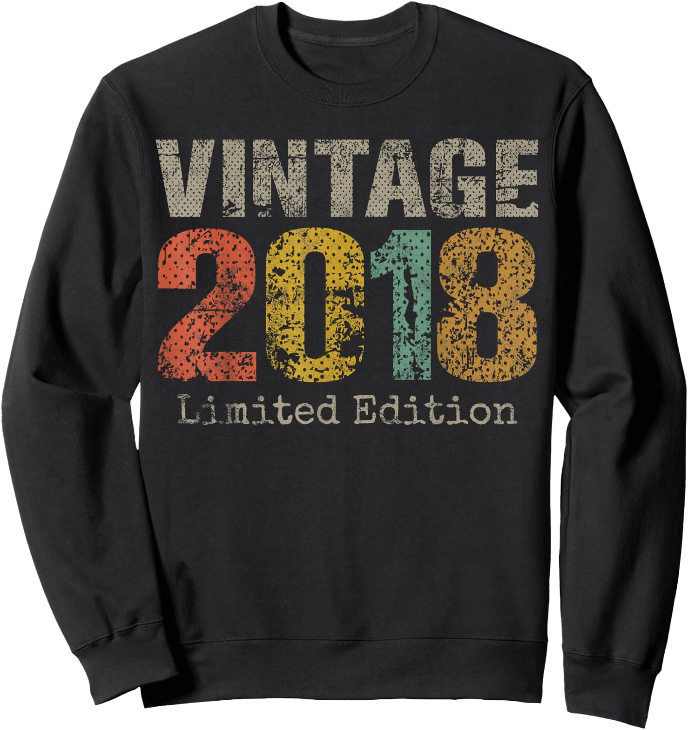 Vintage 2018 Limited Edition 7th Birthday Gifts 7 Year Old Sweatshirt - Sweatshirt | Black
