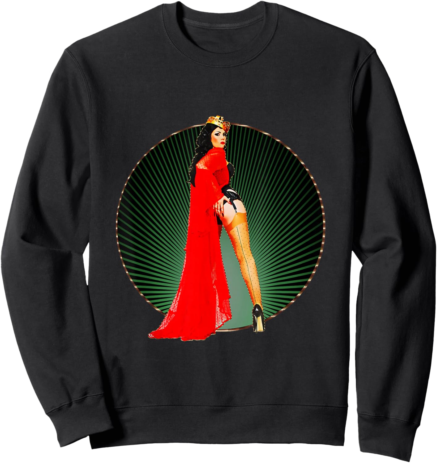 Vintage Retro Rockabilly Pin-up Xarah - 50s Queen Burlesque Sweatshirt - Sweatshirt | Black