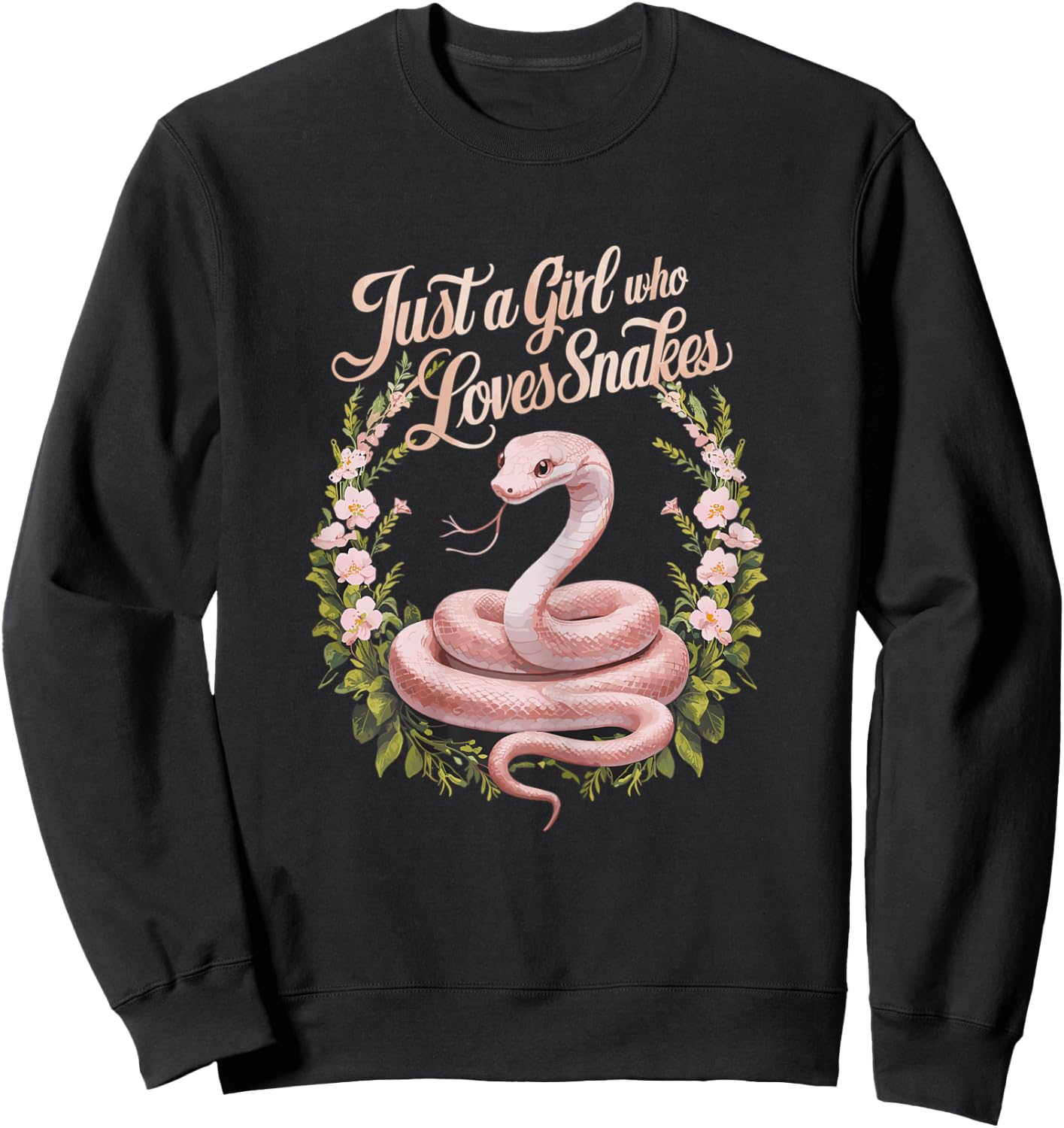 Snakes Cute Just A Girl Who Loves Snakes Sweatshirt - Sweatshirt | Black