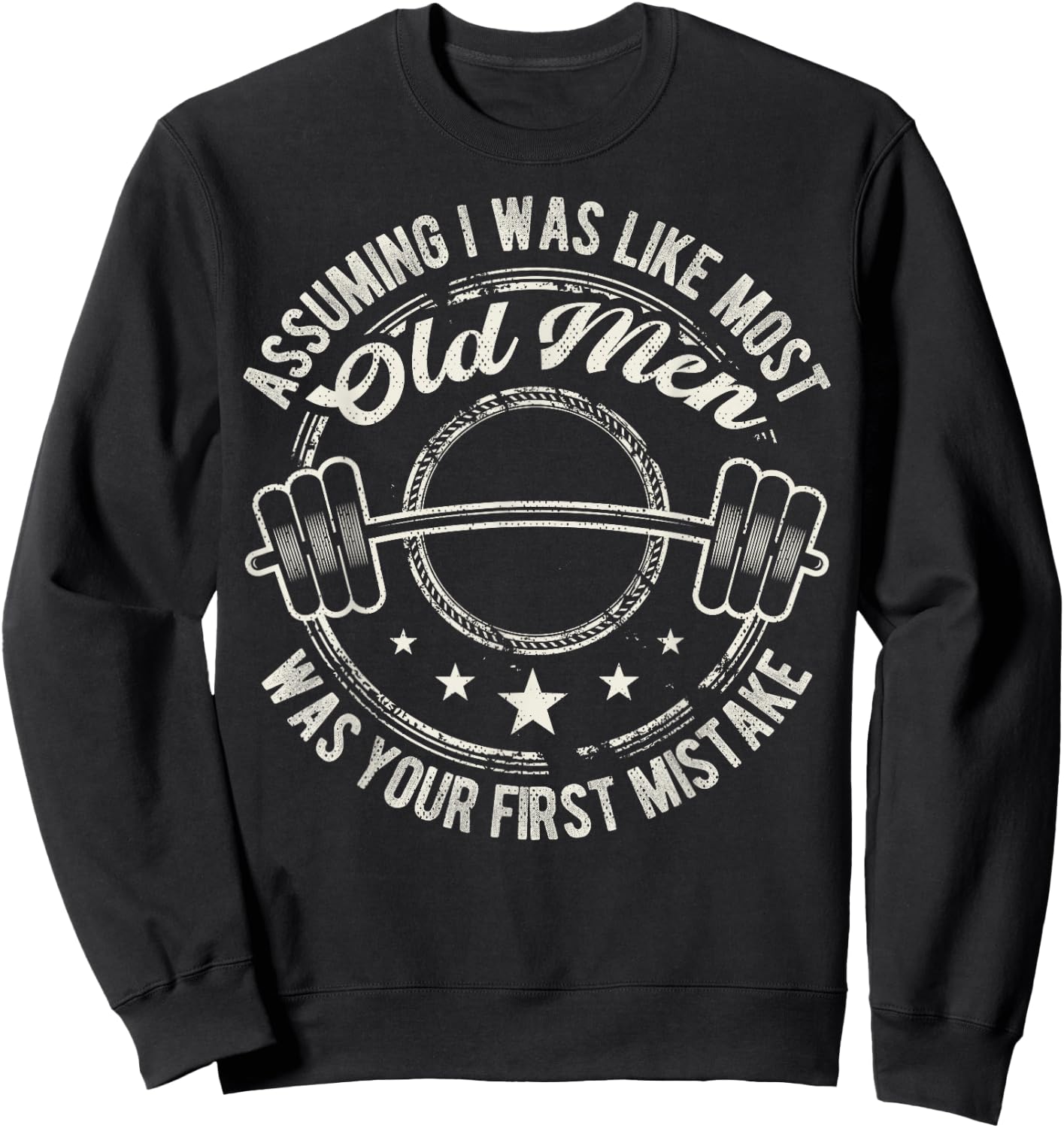 Old Man Weight Lifting design For Old Strong People Sweatshirt - Sweatshirt | Black