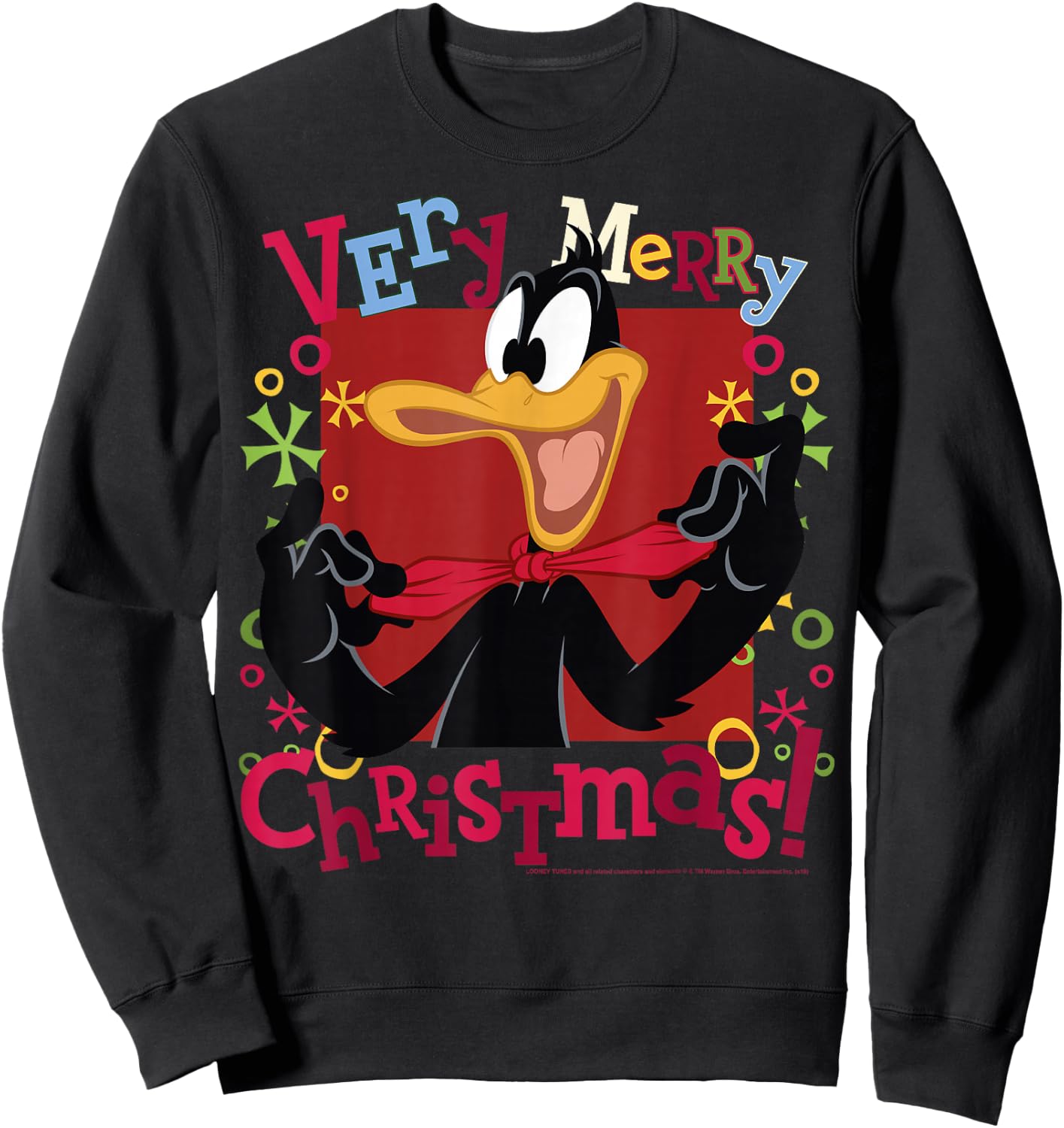 Looney Tunes Christmas Daffy Duck Very Merry Christmas Sweatshirt - Sweatshirt | Black