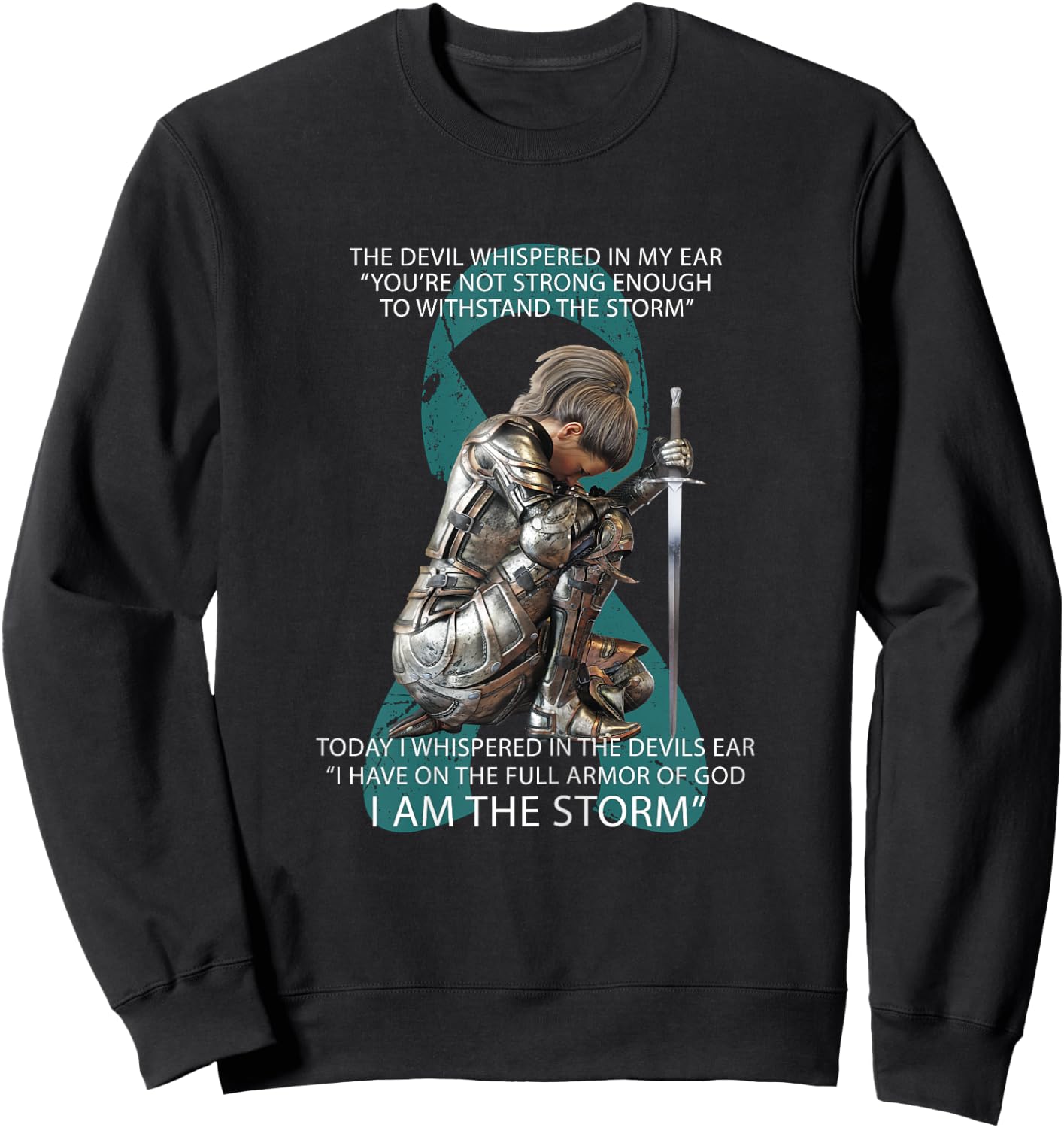 I Am The Storm Mom Sister Women Ovarian Cancer Awareness Sweatshirt - Sweatshirt | Black