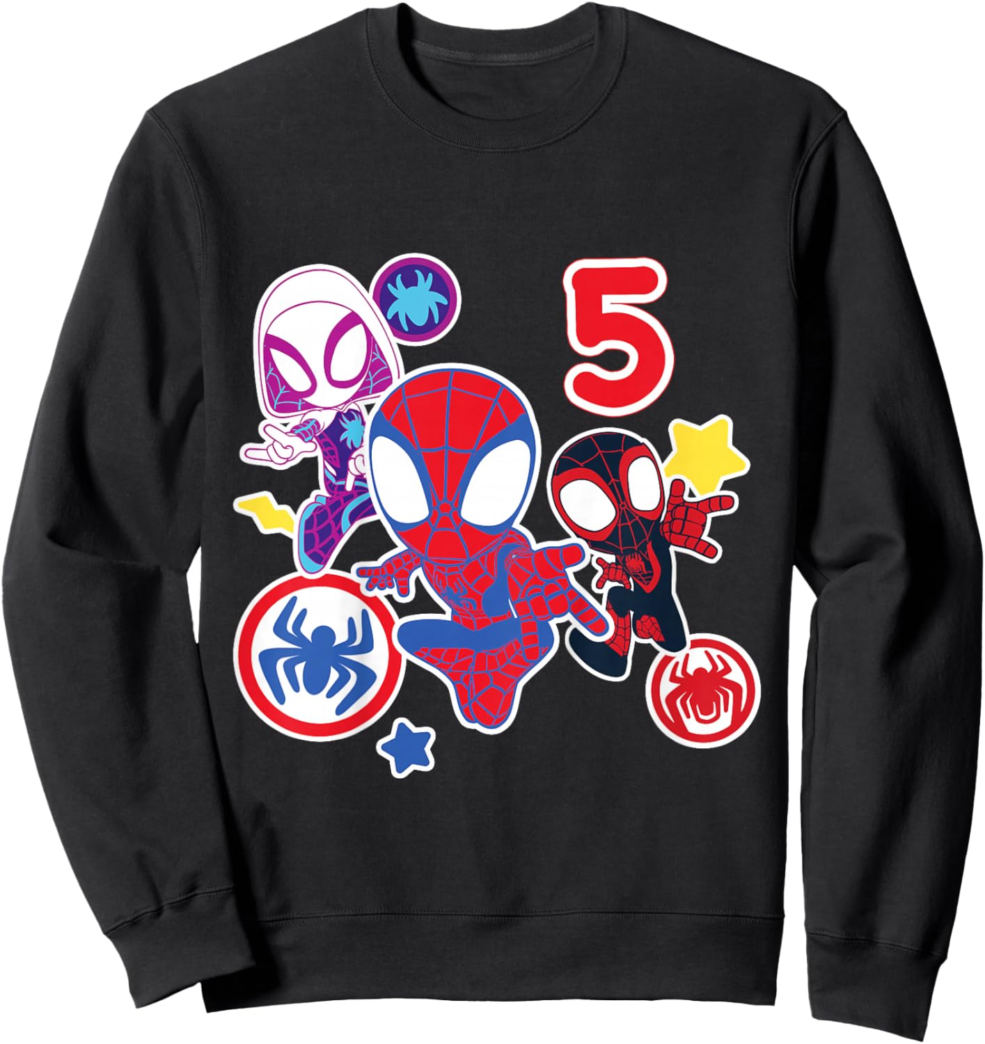 Marvel Spidey and His Amazing Friends 5 Year Old Birthday Sweatshirt - Sweatshirt | Black
