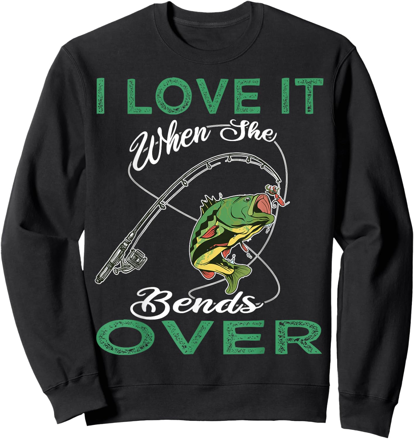 Funny saying fisherman fishing Fish fishing rod Sweatshirt - Sweatshirt | Black