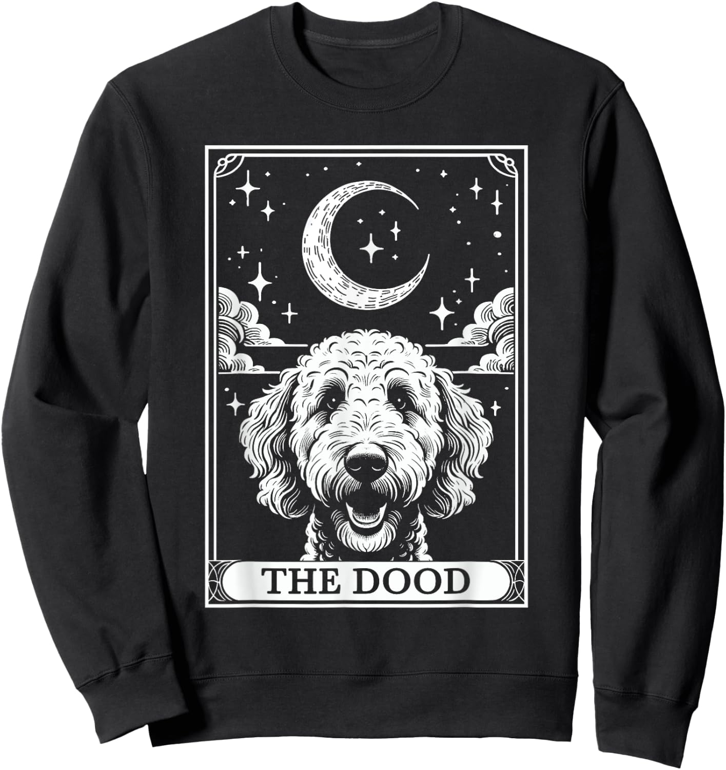 Tarot Card Vintage Crescent Moon The Dood Goldendoodle Mom Sweatshirt - Sweatshirt | Black