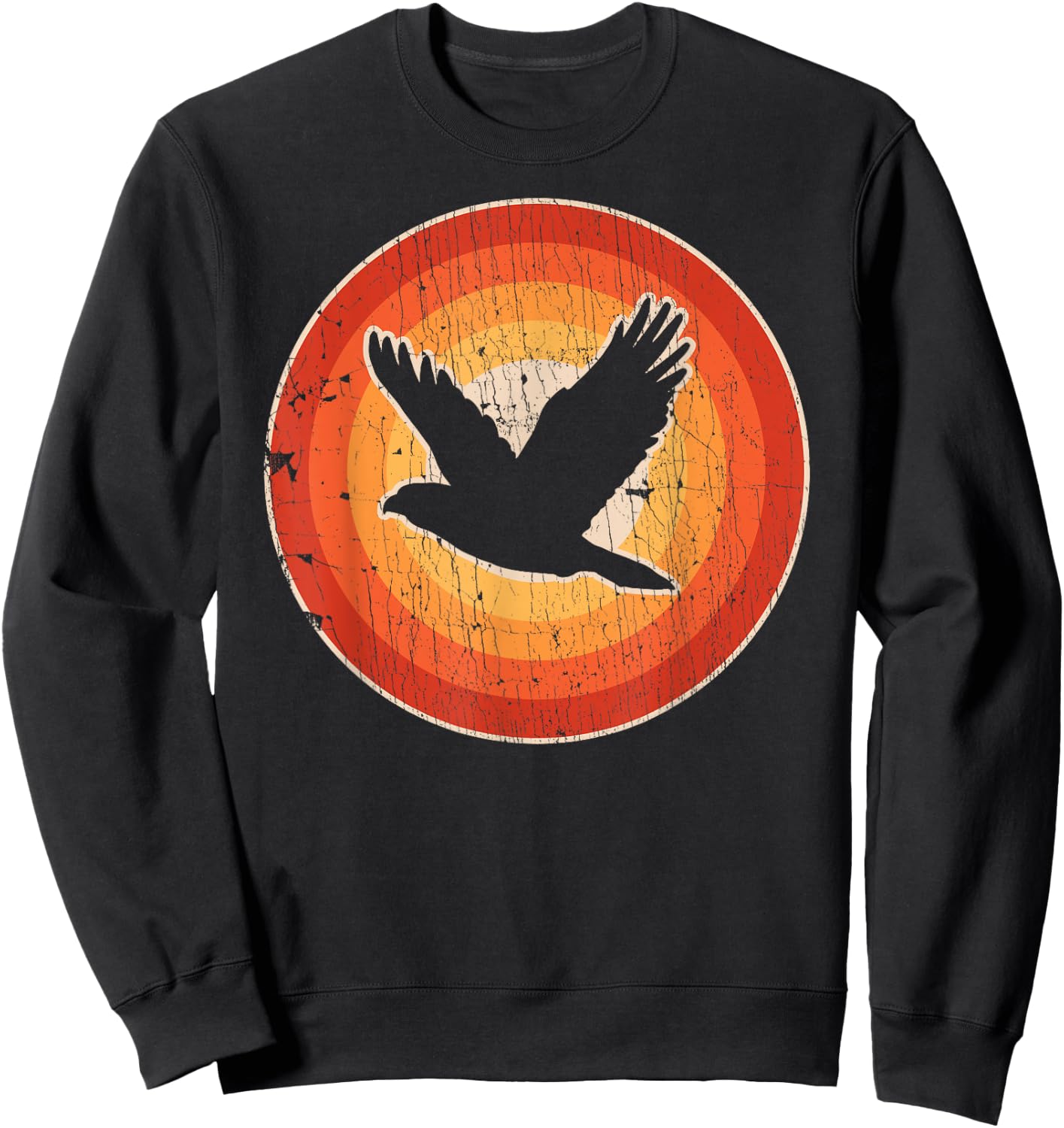 Falcon Retro Vintage 60s 70s Sunset Bird Lovers Men Women Sweatshirt - Sweatshirt | Black