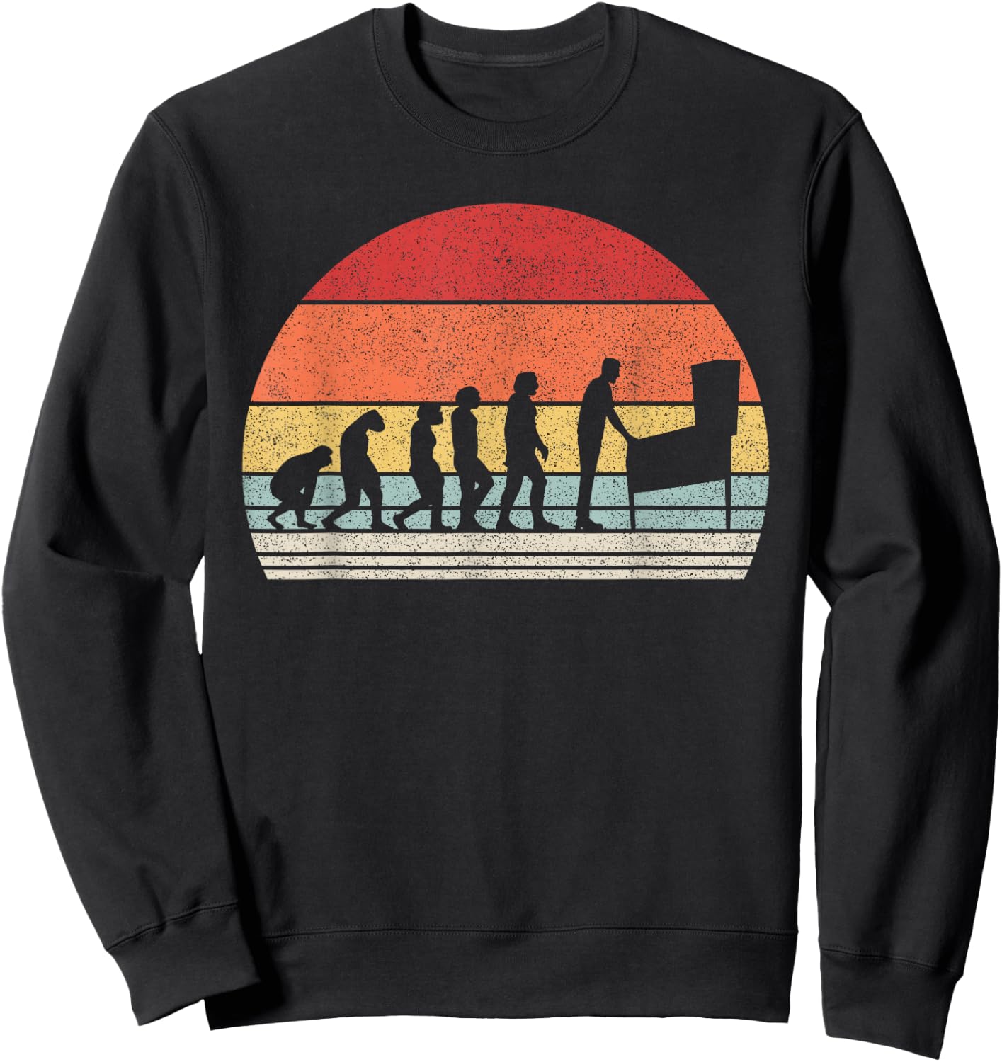 Vintage Retro Pinball Evolution Sweatshirt - Sweatshirt | Black