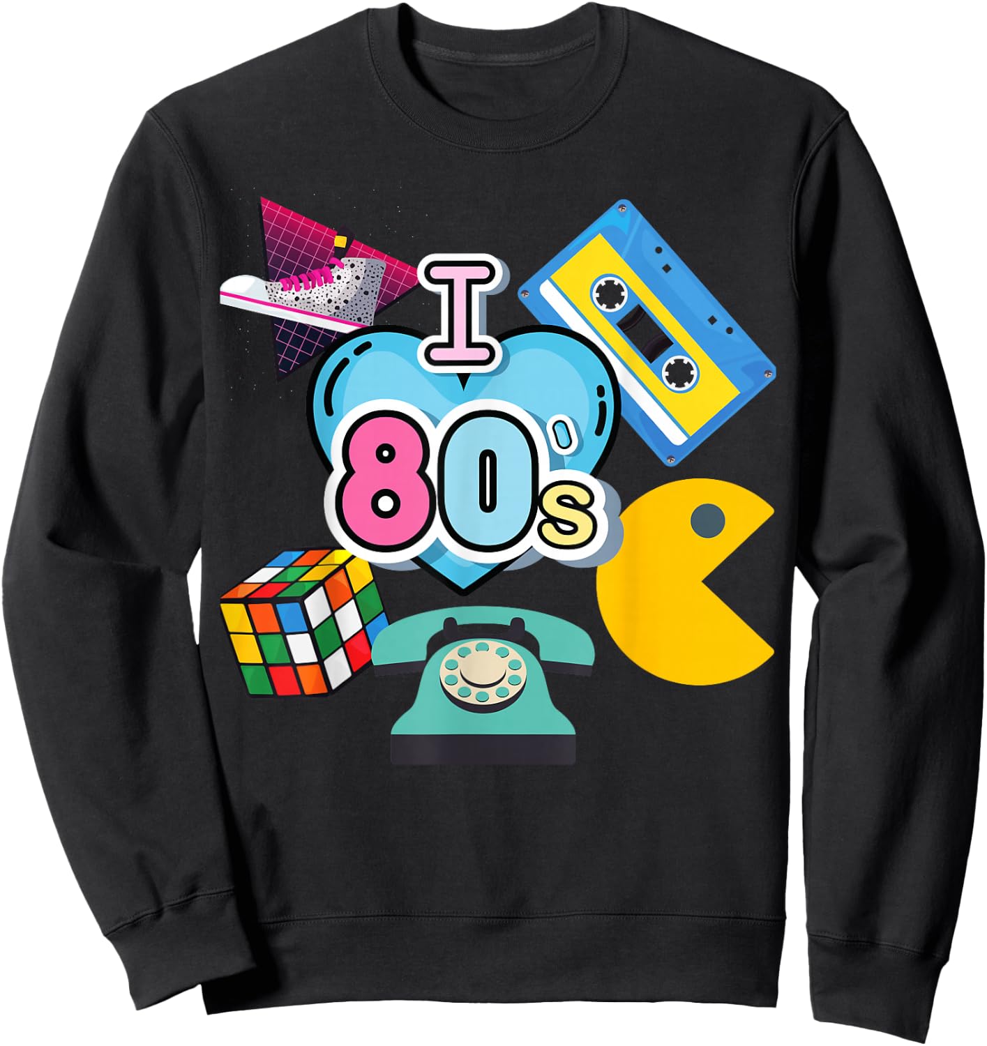 Nostalgic I Love The 80's Trip Down Memory Lane 80’s Sweatshirt - Sweatshirt | Black