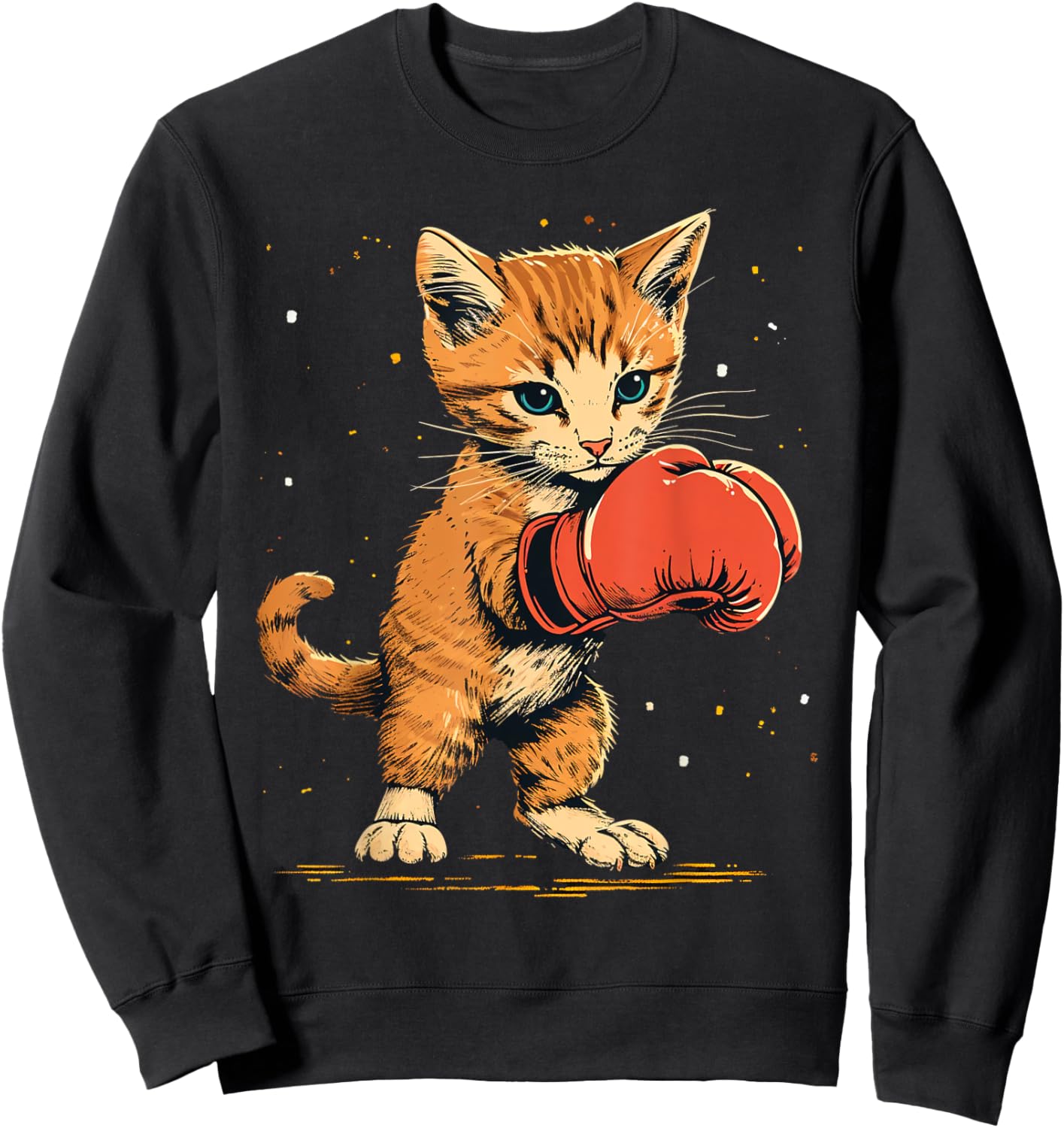 Boxer Cat on Boxing Men Women Kids Sweatshirt - Sweatshirt | Black