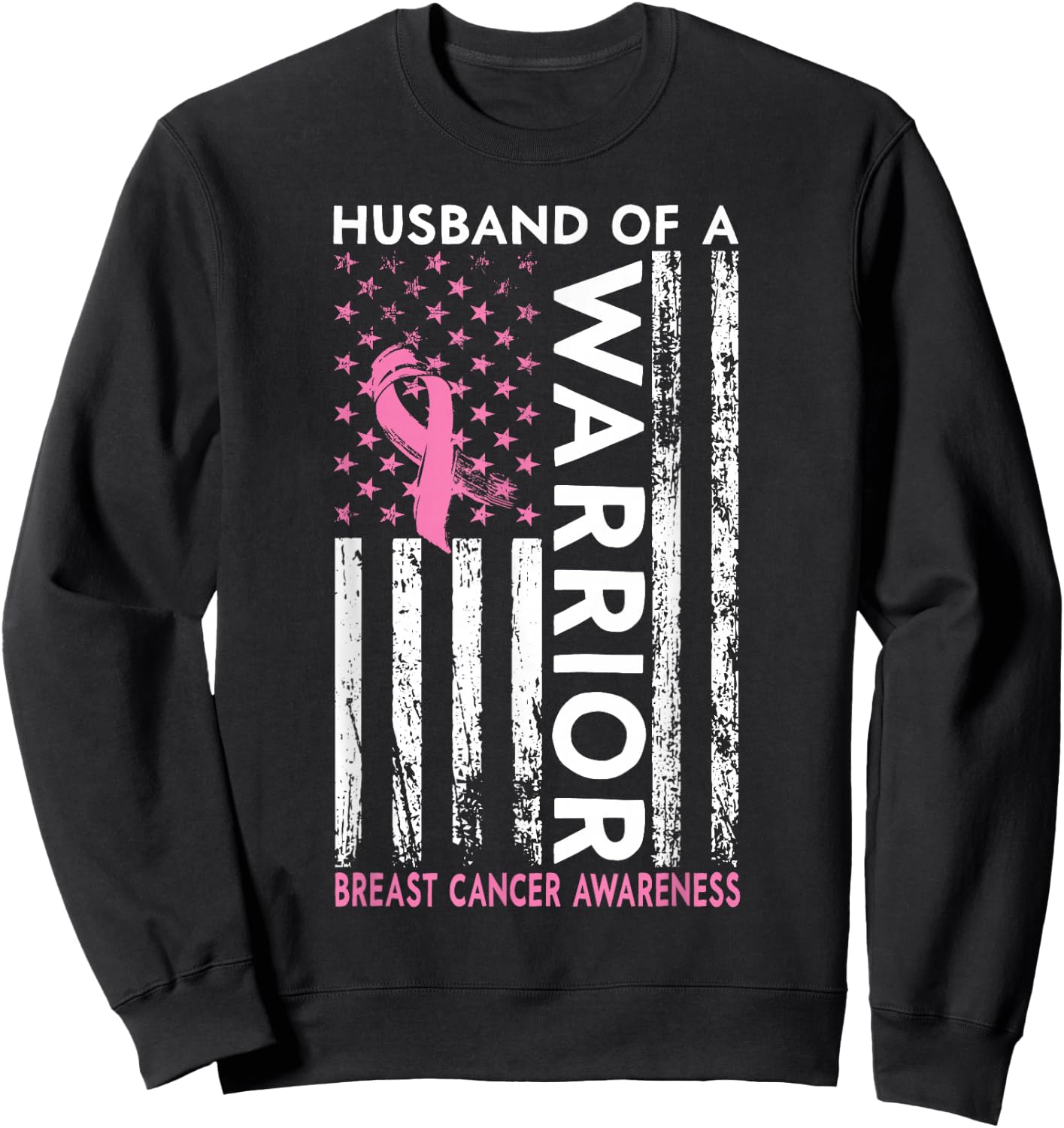 Husband Of A Warrior Breast Cancer Awareness Sweatshirt - Sweatshirt | Black