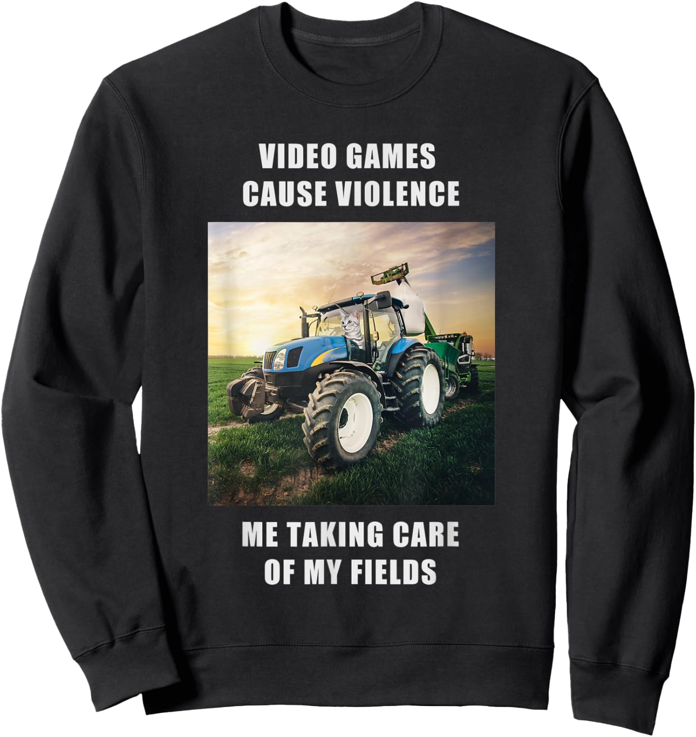Videogames cause violence Gamer Farming Sweatshirt - Sweatshirt | Black