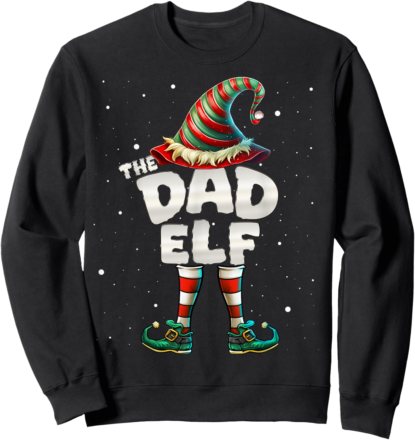 I'm The Dad Elf Family Matching Group Christmas Sweatshirt - Sweatshirt | Black