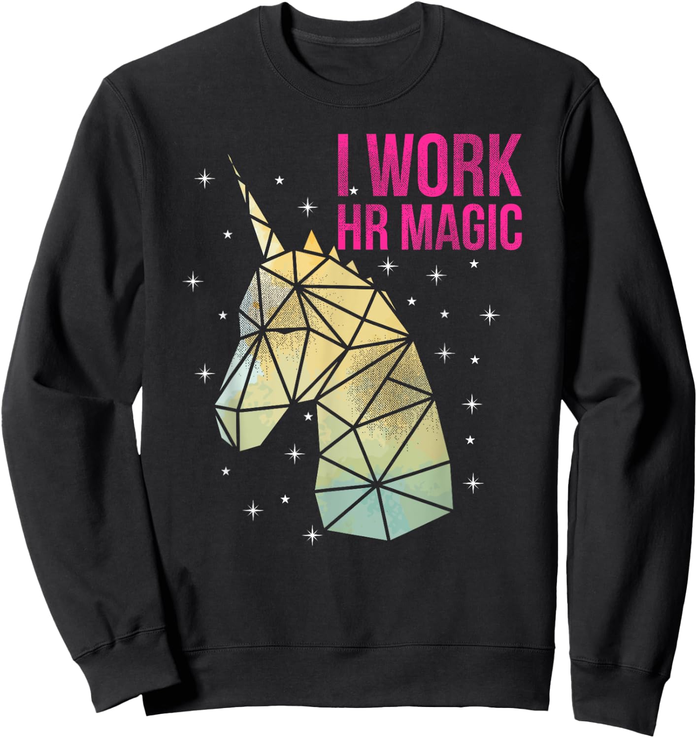 HR Work Magic Unicorn Human Resources Fun Art Sweatshirt - Sweatshirt | Black