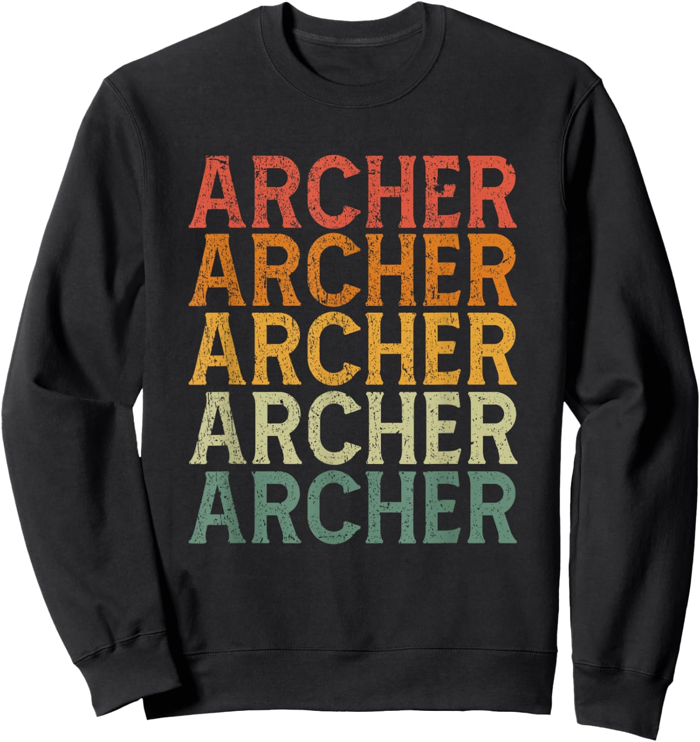 Retro Custom First Name Archer Sweatshirt - Sweatshirt | Black