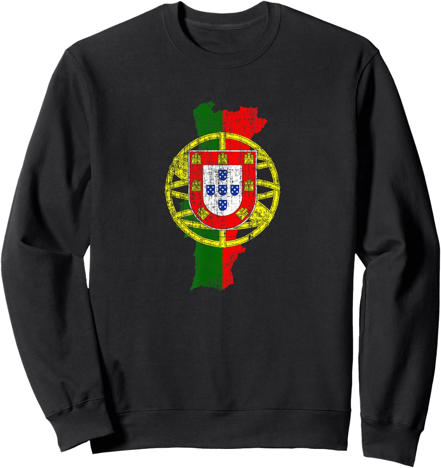 Portuguese Map and Flag Keepsake - Portugal Sweatshirt - Sweatshirt | Black