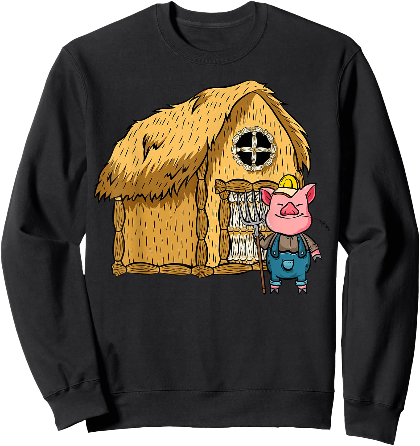 Three Pigs Lazy Halloween Costume - Straw House Sweatshirt - Sweatshirt | Black
