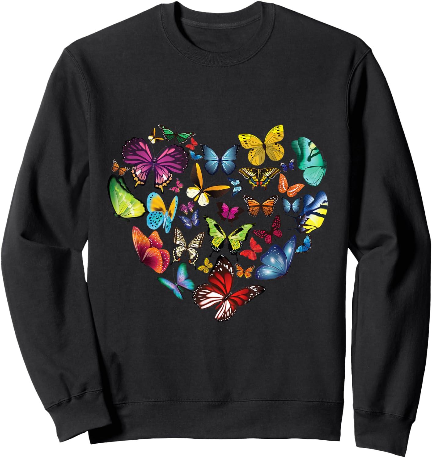 Butterfly Heart Butterflies Lover Lepidopterist Men Women Sweatshirt - Sweatshirt | Black