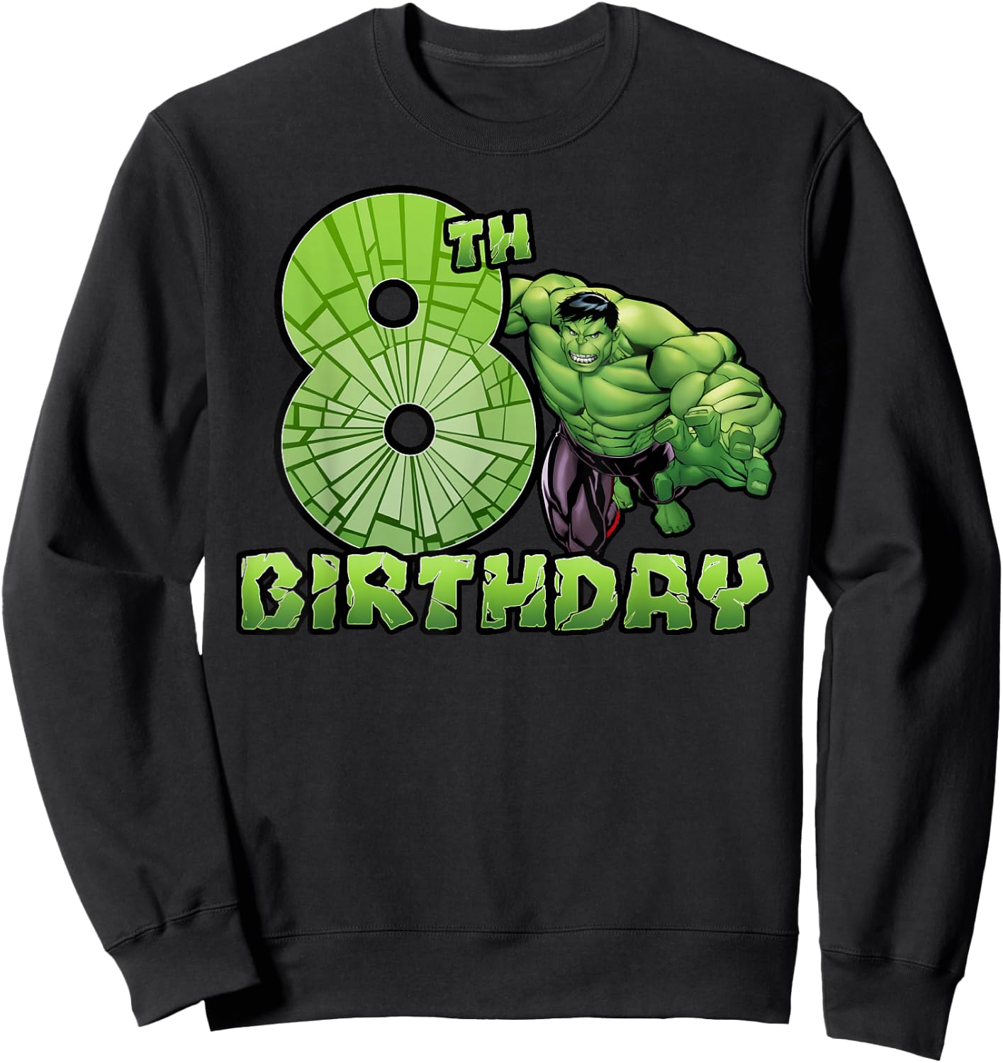Marvel Avengers Hulk Smash 8th Birthday Sweatshirt - Sweatshirt | Black