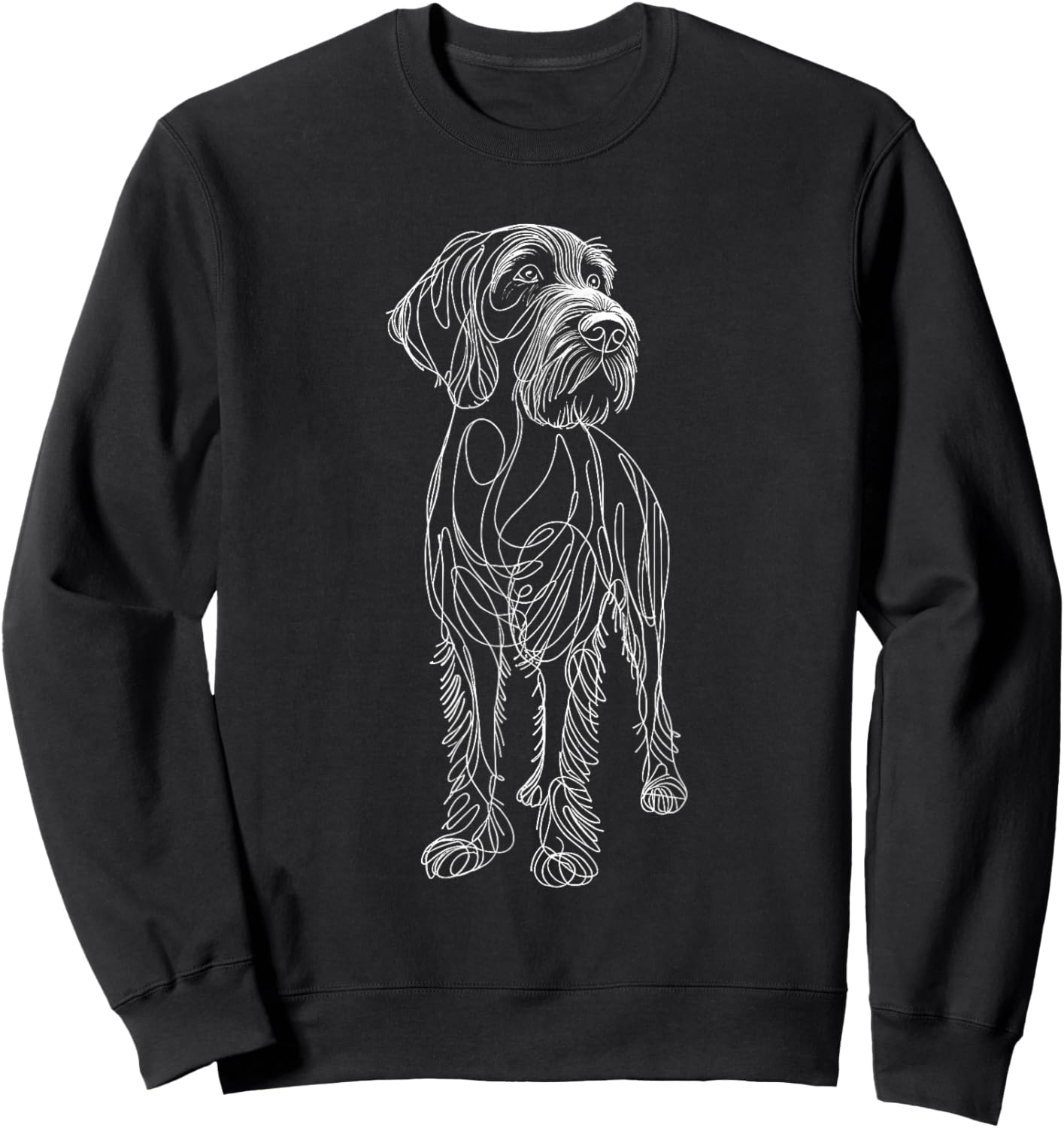 Line Art German Wirehaired Pointer Sweatshirt - Sweatshirt | Black