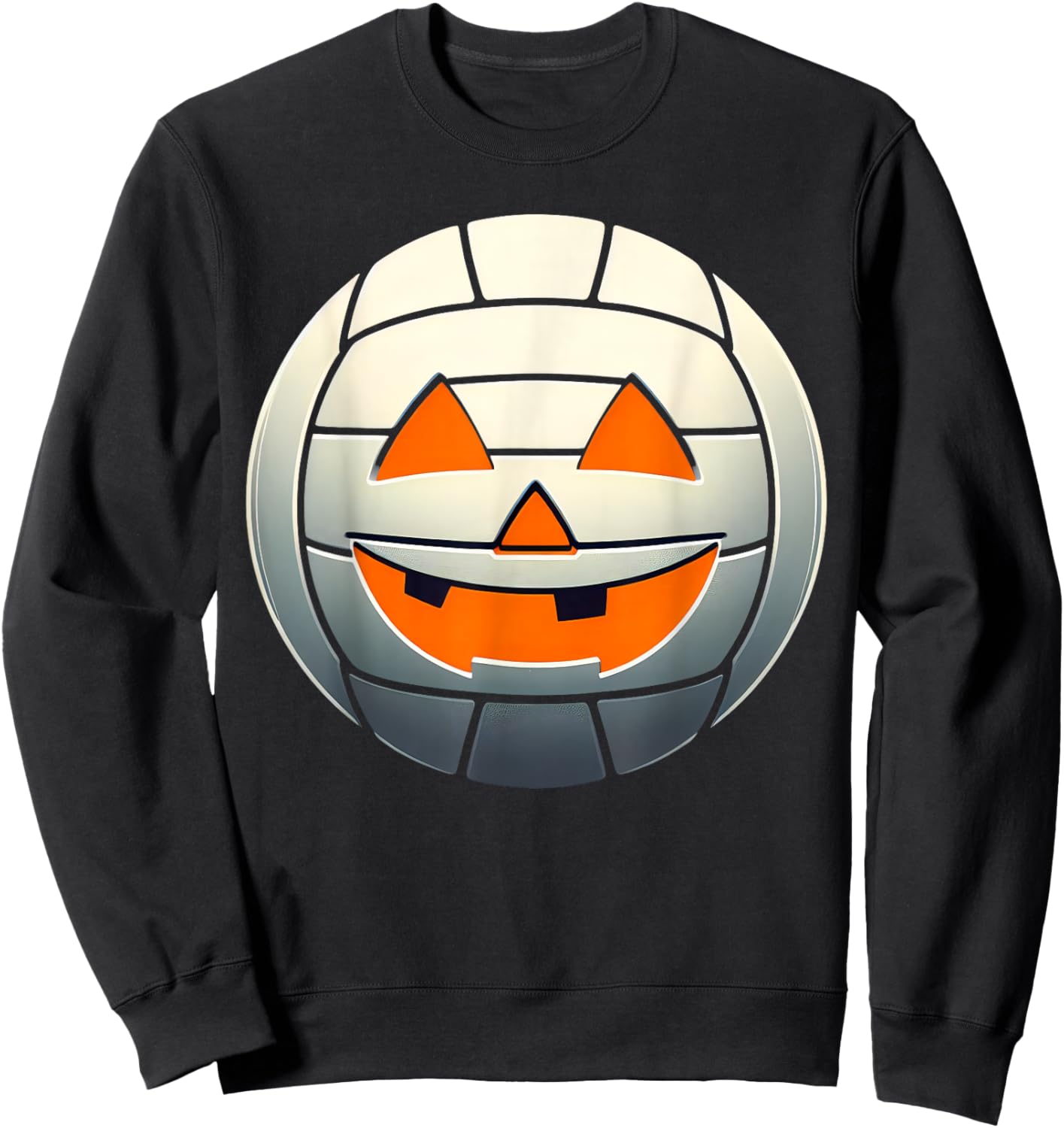 Halloween Jack O Lantern Volleyball Player Coach Pitcher Sweatshirt - Sweatshirt | Black