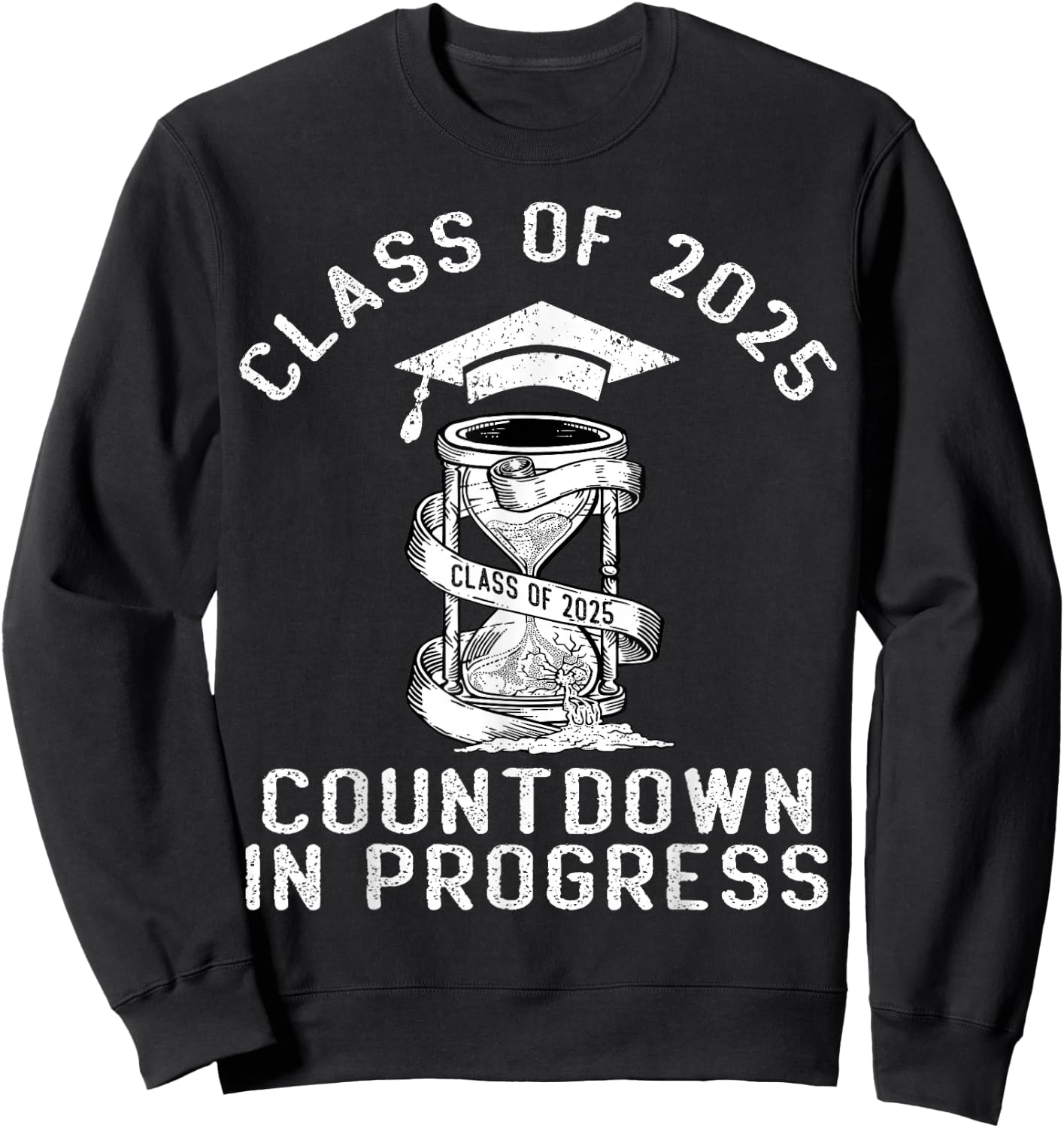 Senior Class Of 2025 Countdown to Graduation Gift Sweatshirt - Sweatshirt | Black