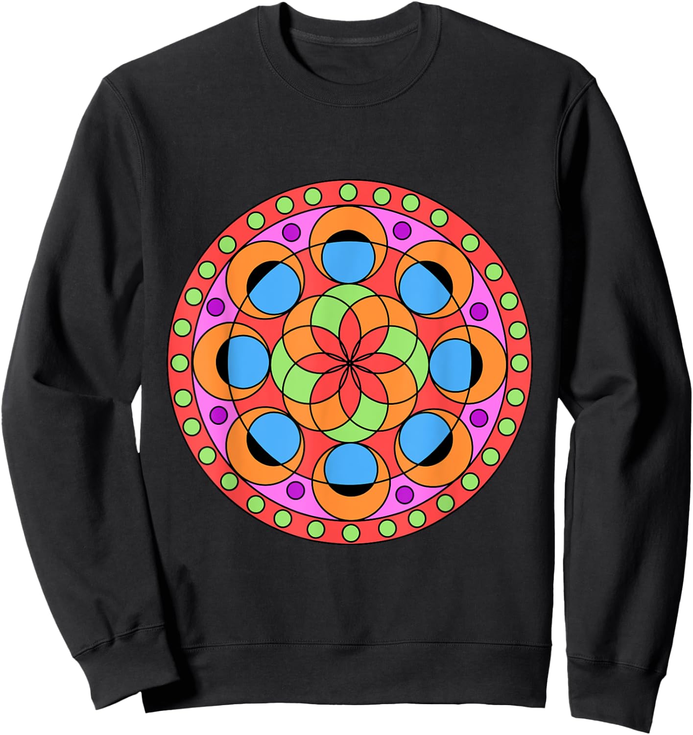 Kaleidoscope Mandala Sweatshirt - Sweatshirt | Black