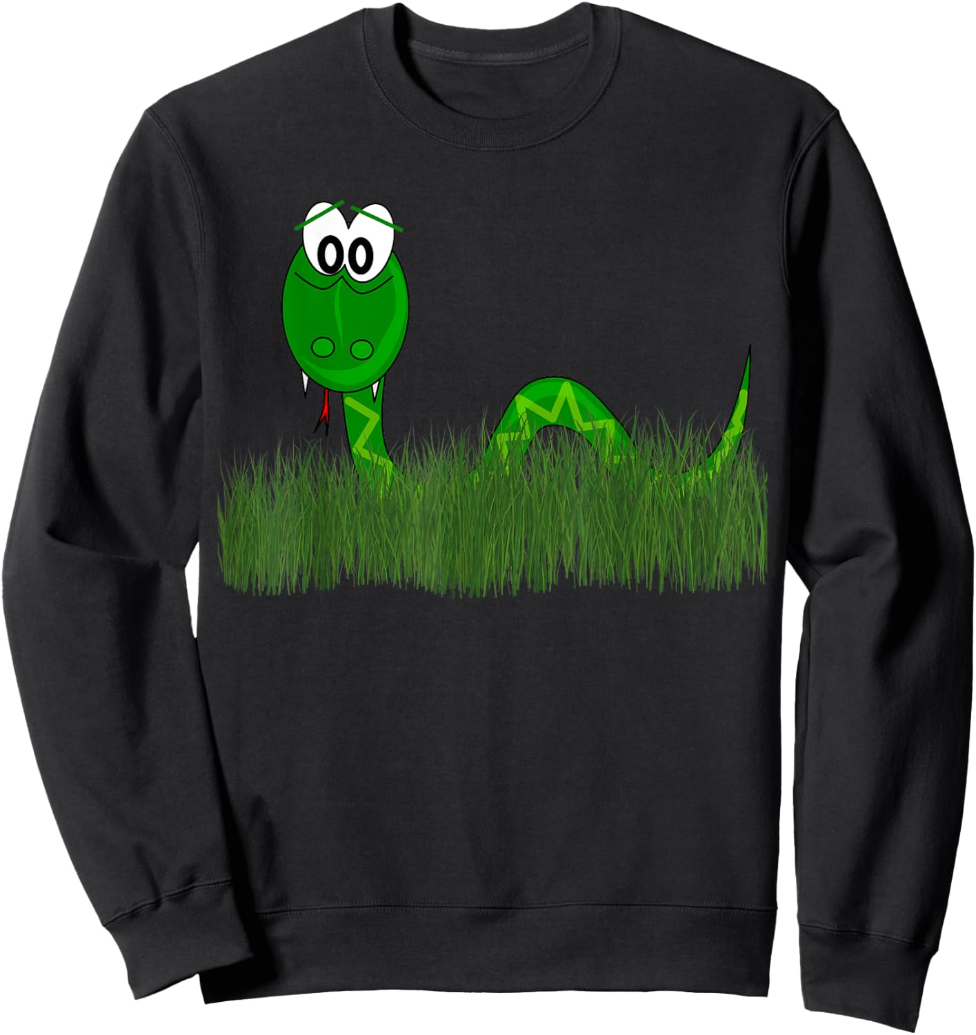 Cute Snake In The Grass Sweatshirt - Sweatshirt | Black