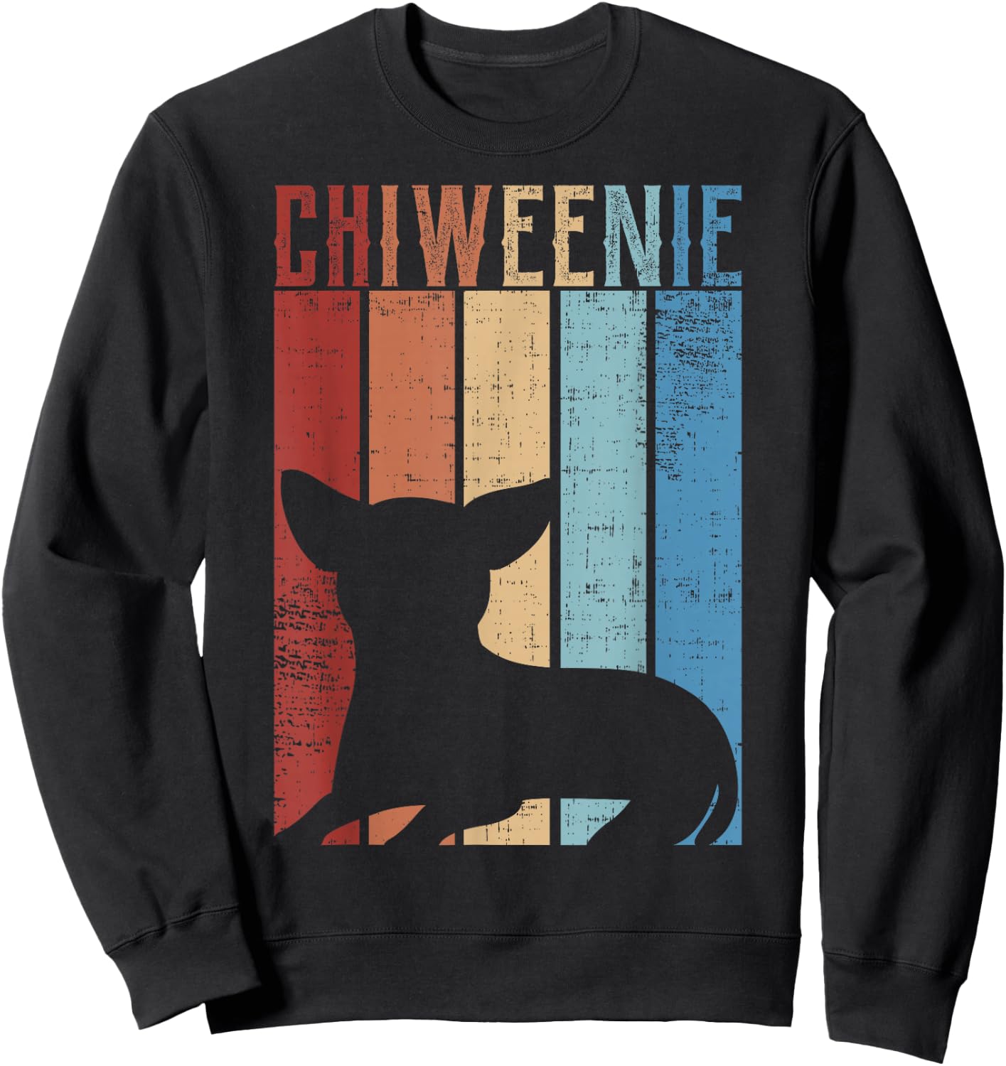 Cute Retro Chiweenie Silhouette Gift design for Chiweenies Sweatshirt - Sweatshirt | Black