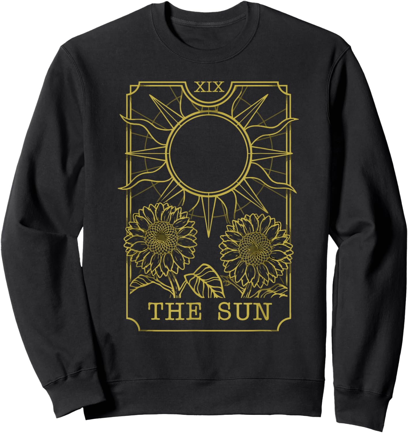 The Sun Tarot Card Sun Moon Sweatshirt - Sweatshirt | Black