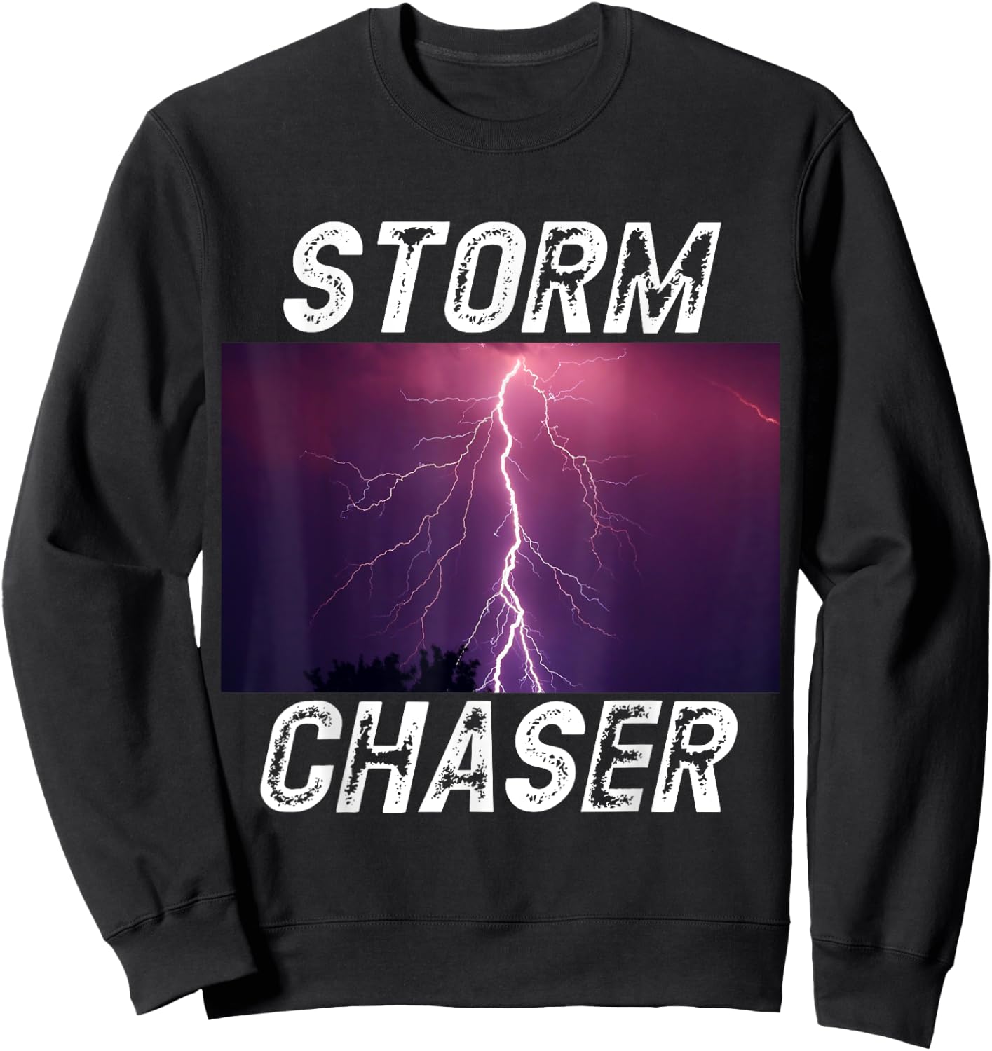 Storm Chaser Lightning Picture Weather Meteorologist Sweatshirt - Sweatshirt | Black