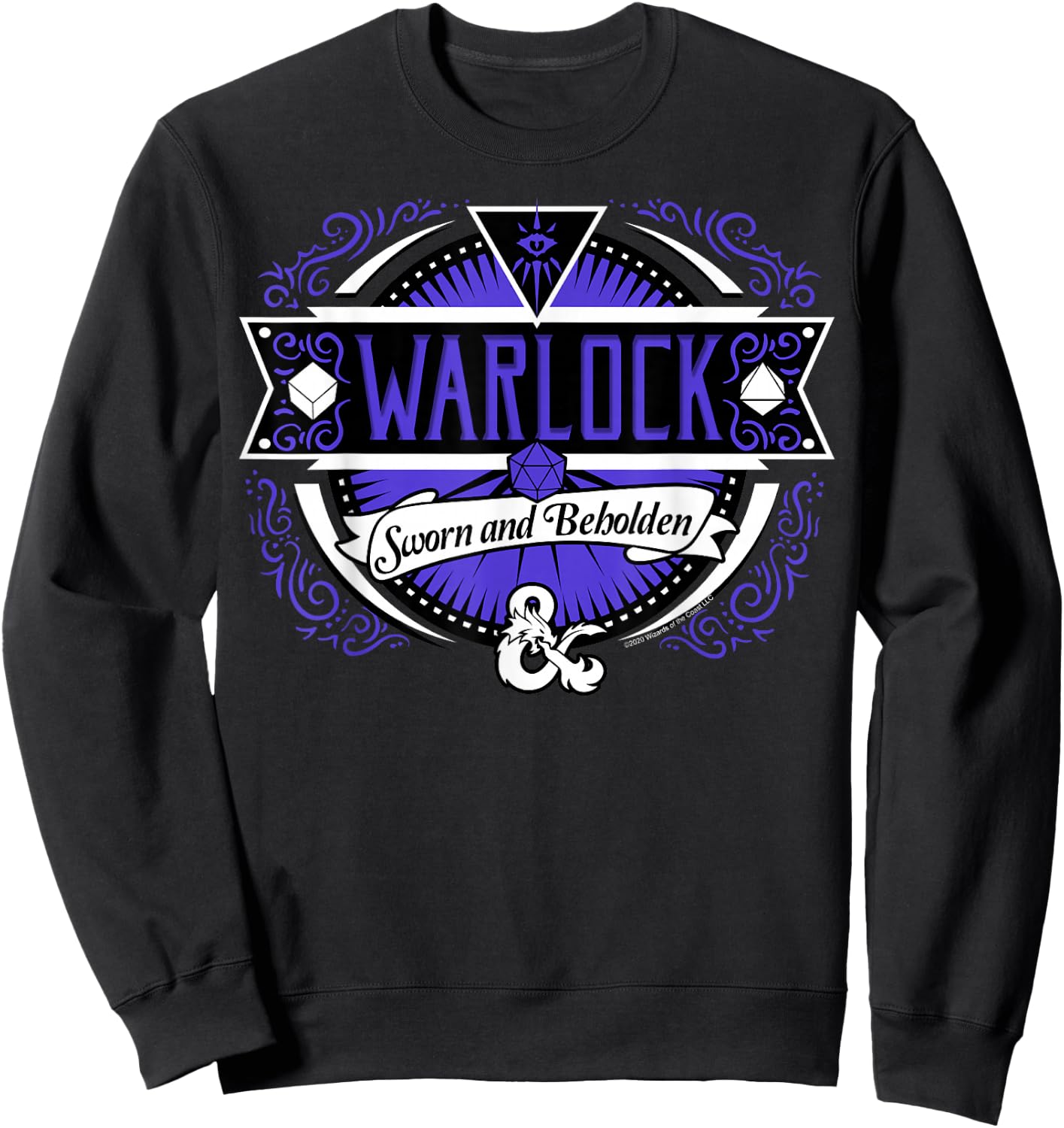 Dungeons & Dragons Warlock Sworn and Beholden Logo Sweatshirt - Sweatshirt | Black