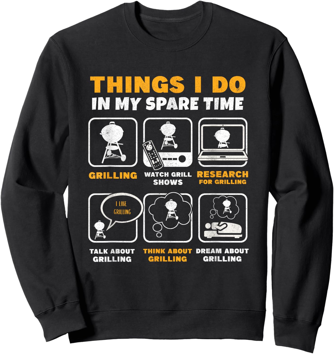 Barbecue Grilling Party Things I Do in My Spare Time BBQ Sweatshirt - Sweatshirt | Black