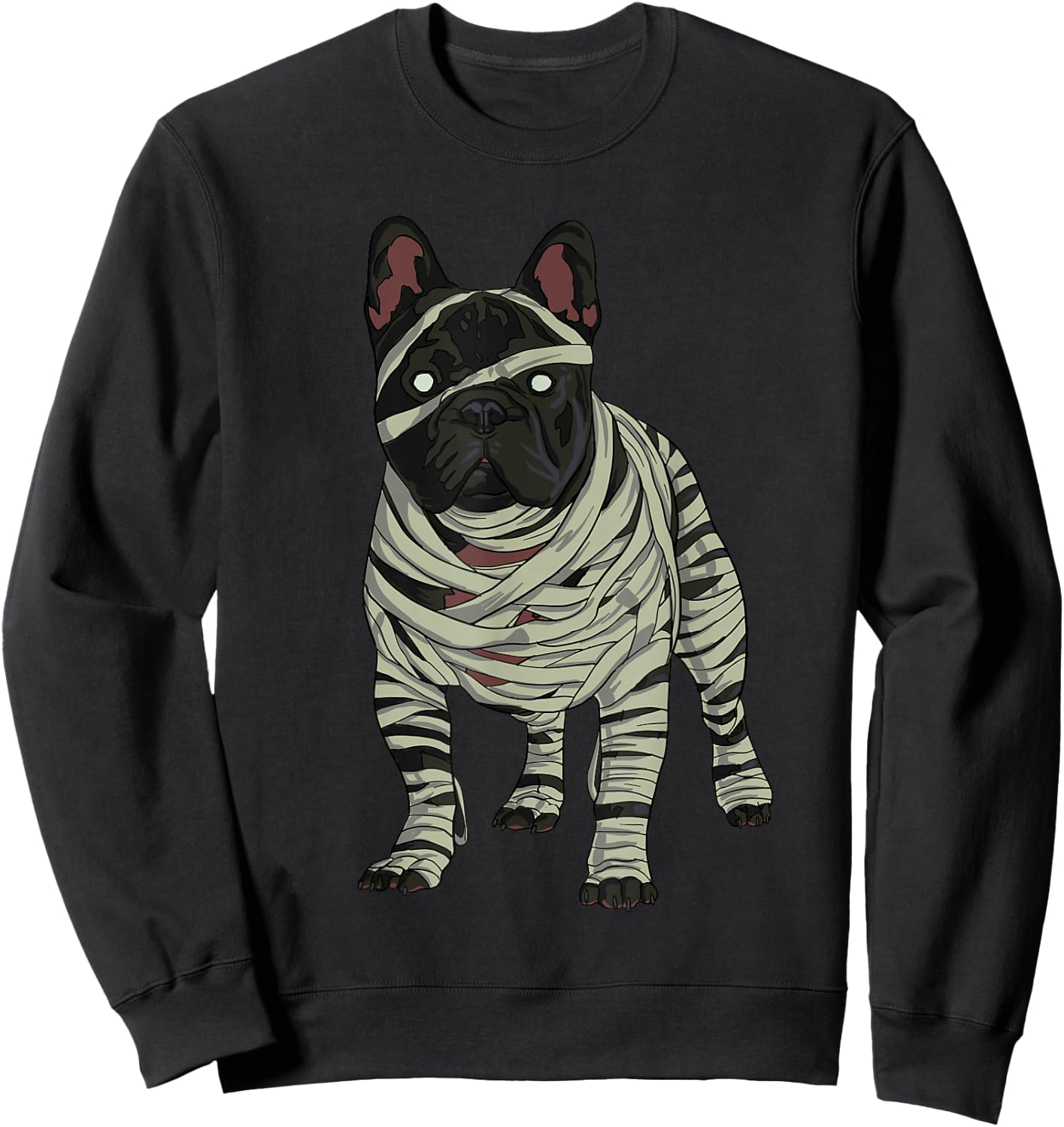 French Bulldog Dog Mummy Halloween Costume Dog Lovers Sweatshirt - Sweatshirt | Black