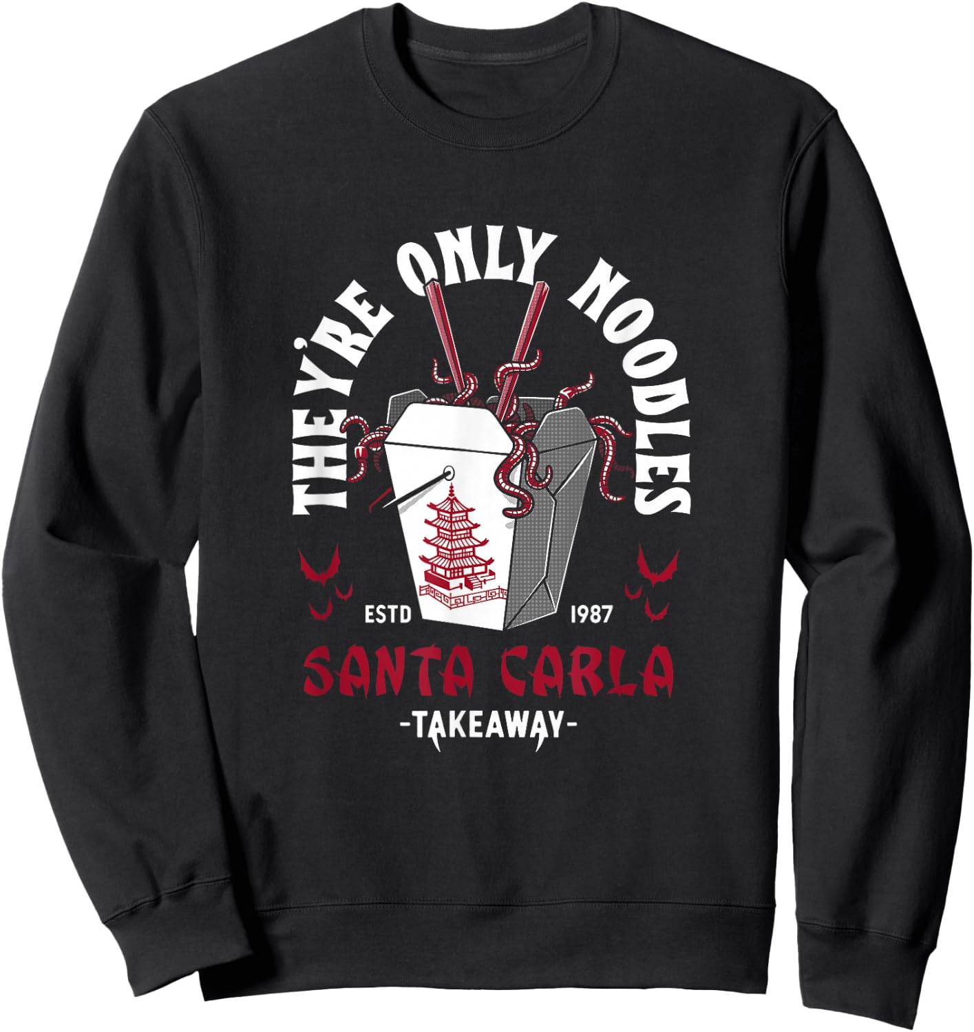 They're Only Noodles - Vampire Chinese Food - Vintage Horror Sweatshirt - Sweatshirt | Black