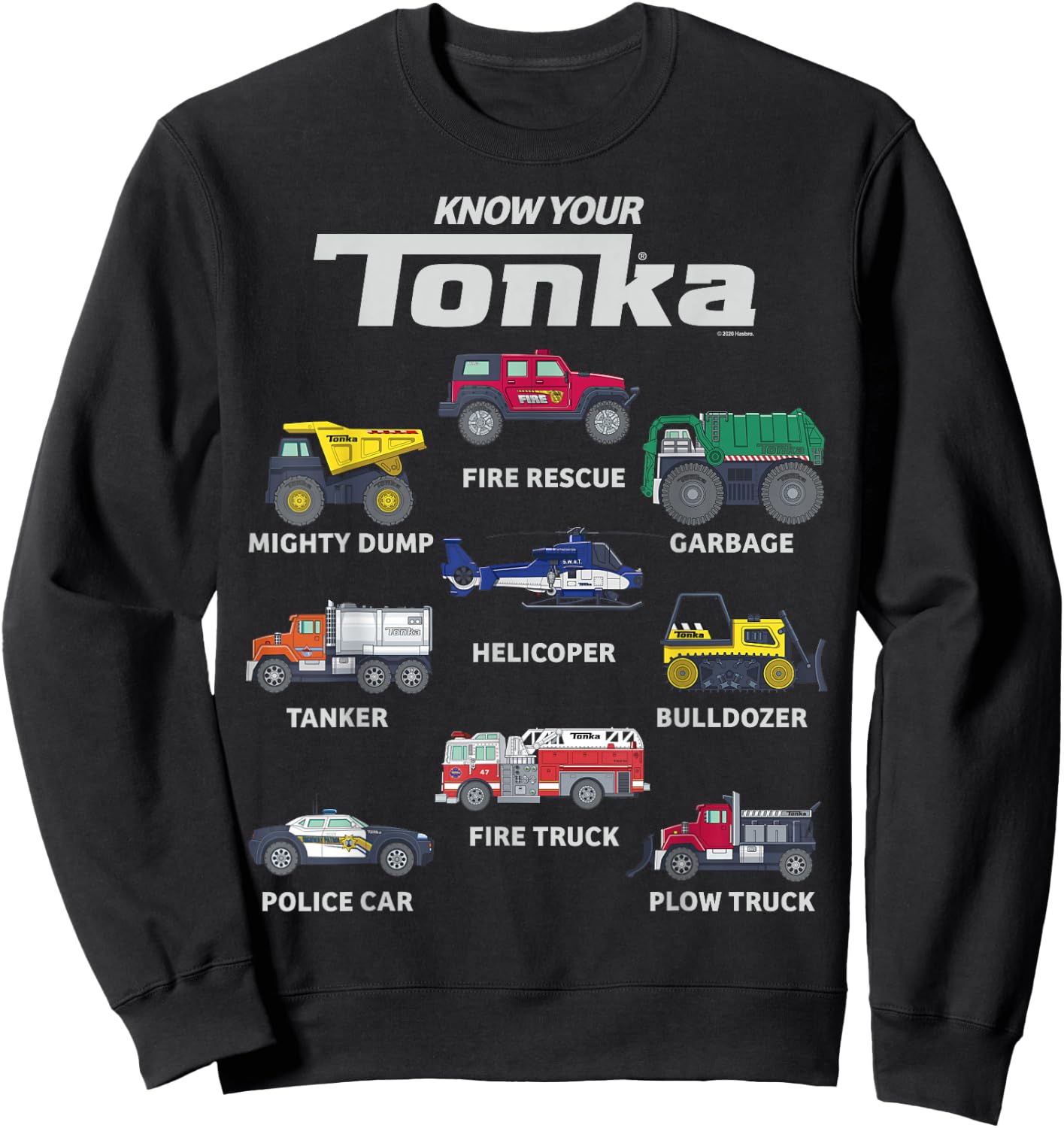 Tonka Know Your Tonka Trucks Vehicle Textbook Sweatshirt - Sweatshirt | Black