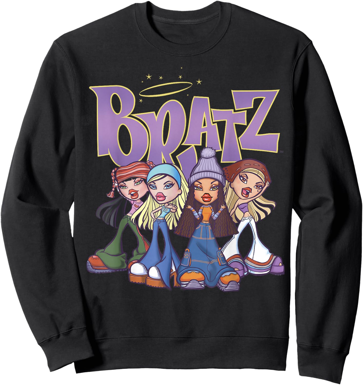 Bratz Original Four Group Shot Logo Sweatshirt - Sweatshirt | Black