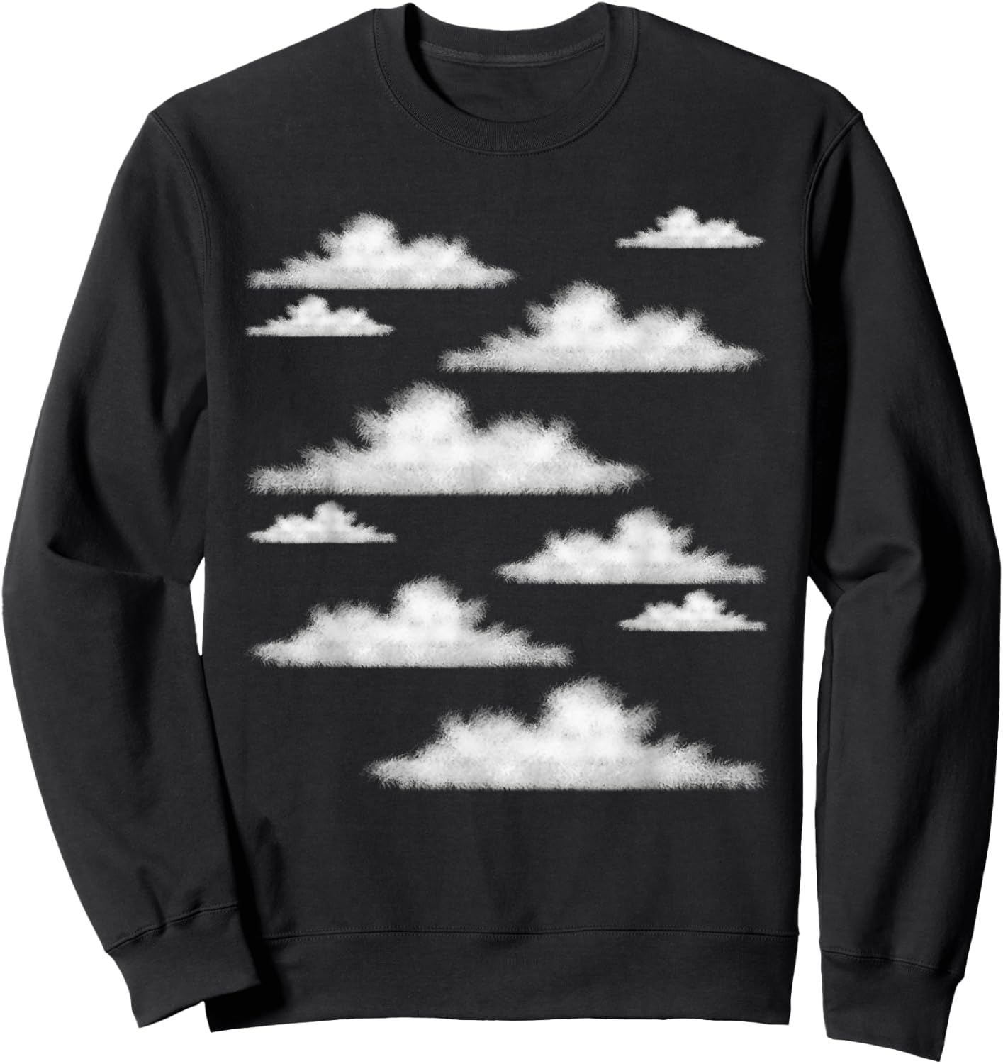 Blue Sky Clouds Cool Atmosphere Pastel Color Art Lover Gift Sweatshirt - Sweatshirt | Black