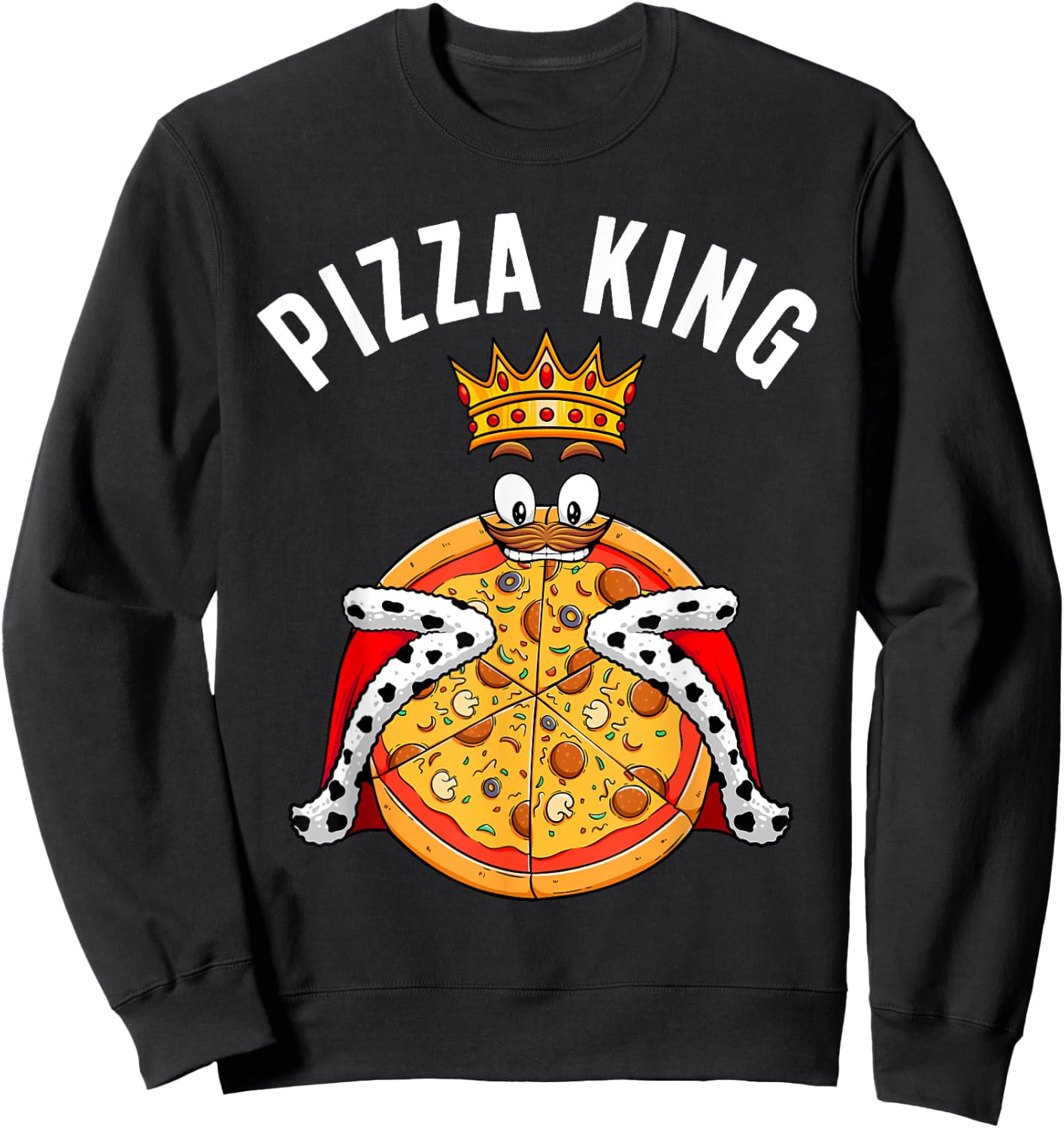 Cute Pizza Design Boys Italian Dish Pizza Lovers Sweatshirt - Sweatshirt | Black