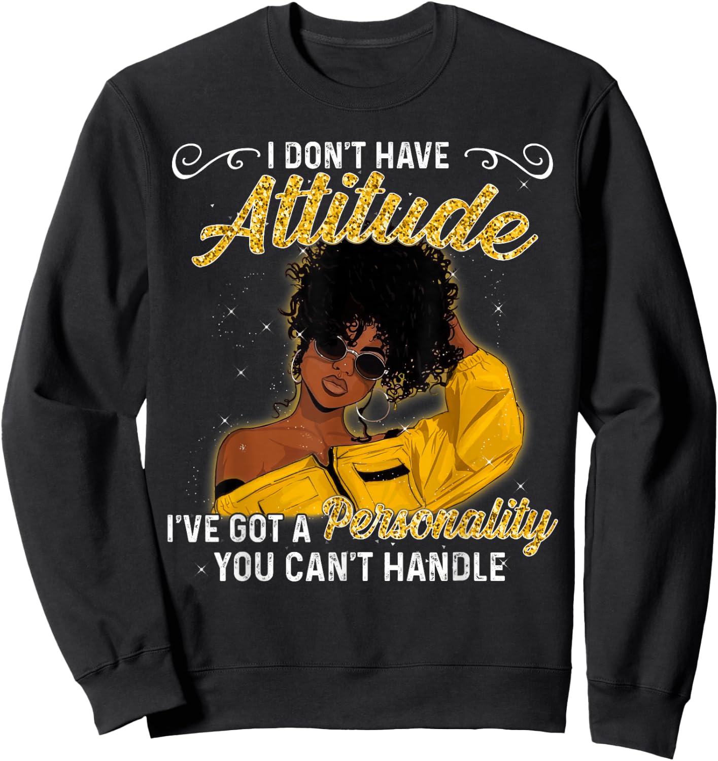 African American Melanin Queen Black Girl Magic Afro Small Sweatshirt - Sweatshirt | Black